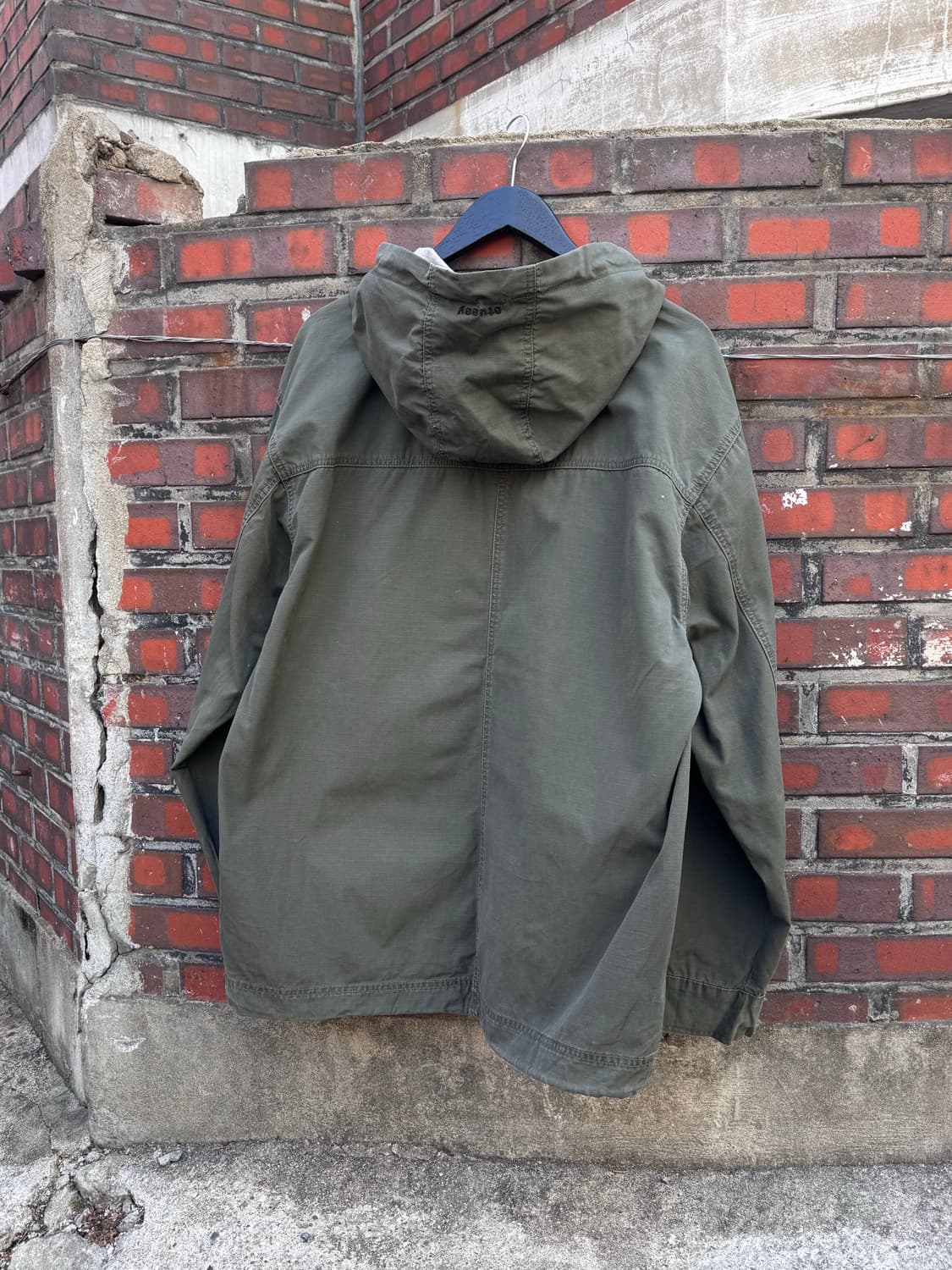 90s 스투시 카키 후드 풀오버  상품이미지9