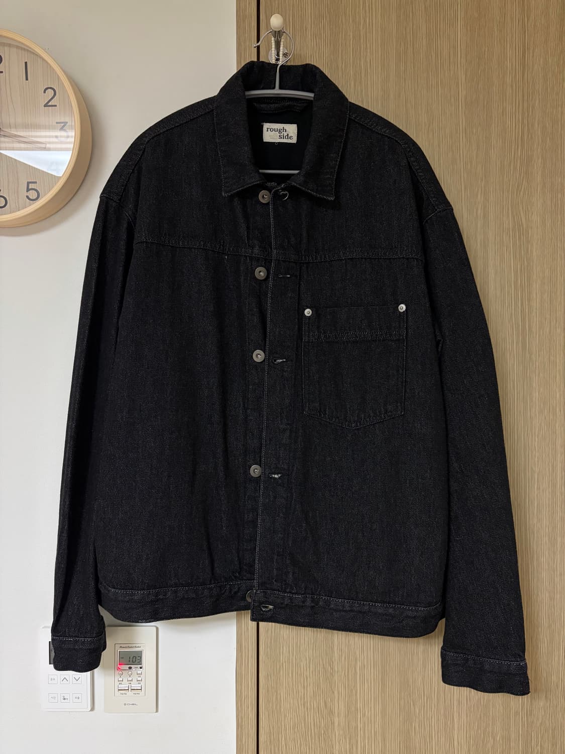 러프사이드 드레이프 데님 자켓 블랙 1사이즈 상품이미지1