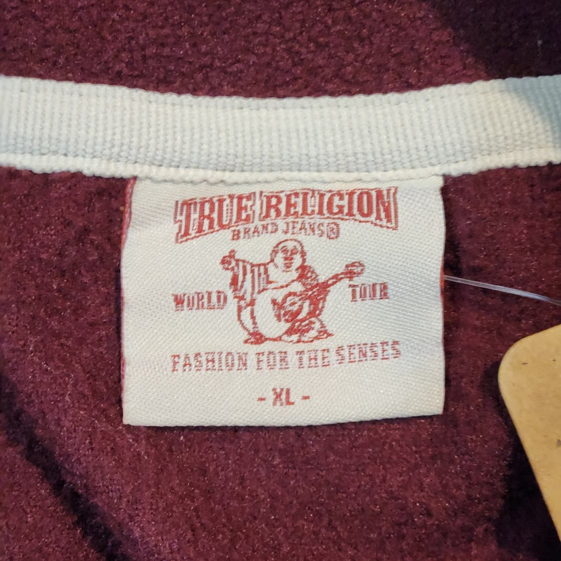 True Religion 버건디 플리스 아노락 (XL) 상품이미지2