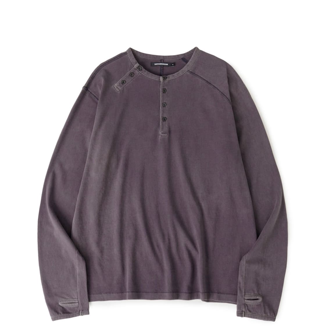 5사이즈) 해칭룸 더블 헨리넥티 블리치드 블루 차콜 상품이미지1