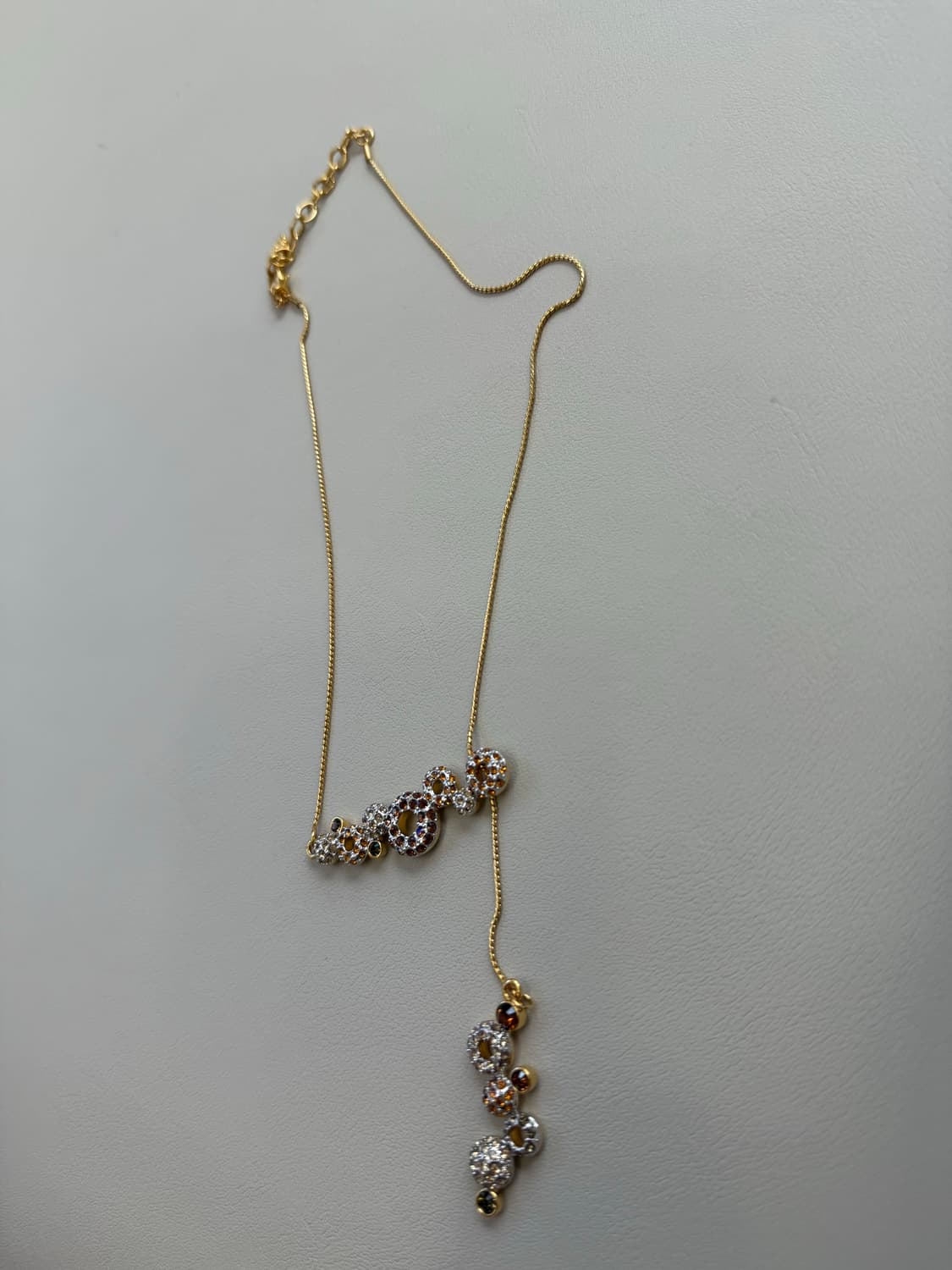 새상품.정가29) 스와로브스키 크리스털 플로럴 드롭 네크리스 목걸이 금  상품이미지3