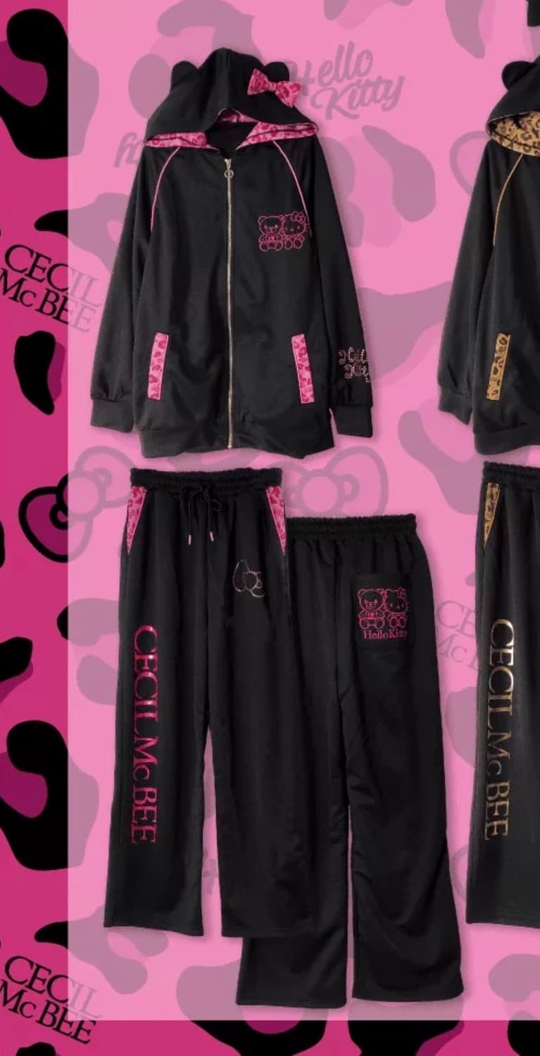 헬로키티 x 세실맥비 트레이닝 셋업 핑크 갸루 호피 돈키 상품이미지4