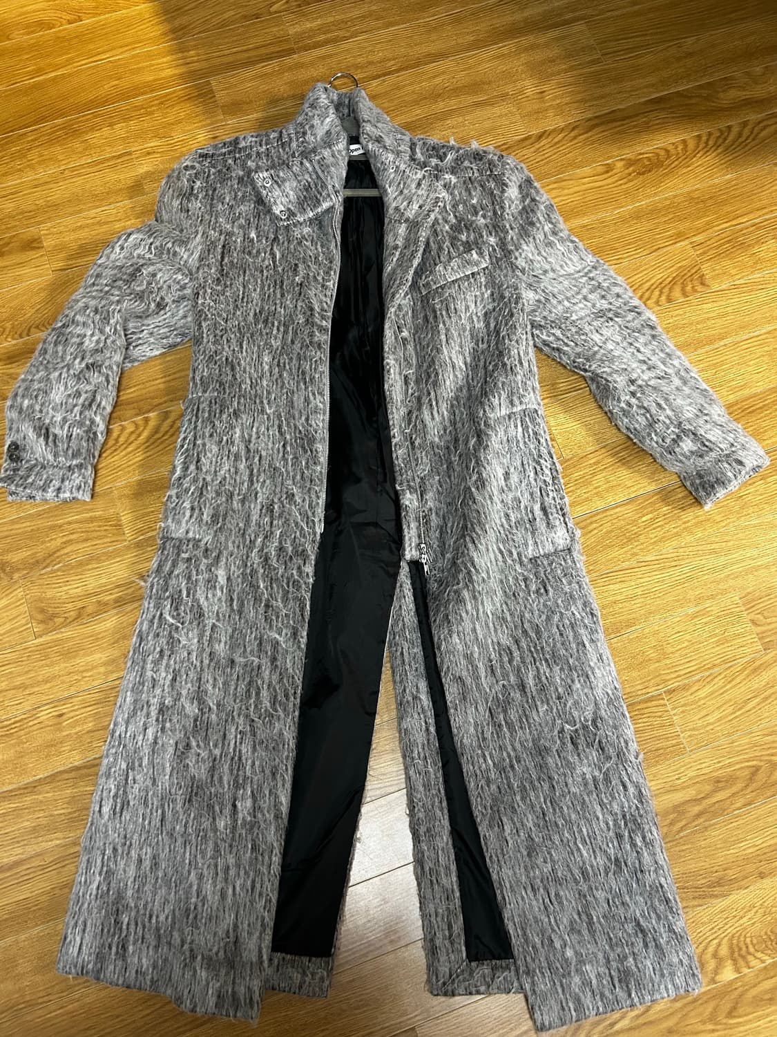 더오픈프로덕트 하이넥 울 오버코트 블랙 상품이미지4