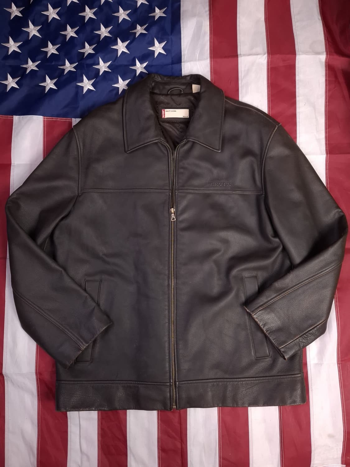 오리지날 국내산 다크리바이스 브라운 리얼레더 누박 자켓 상품이미지1