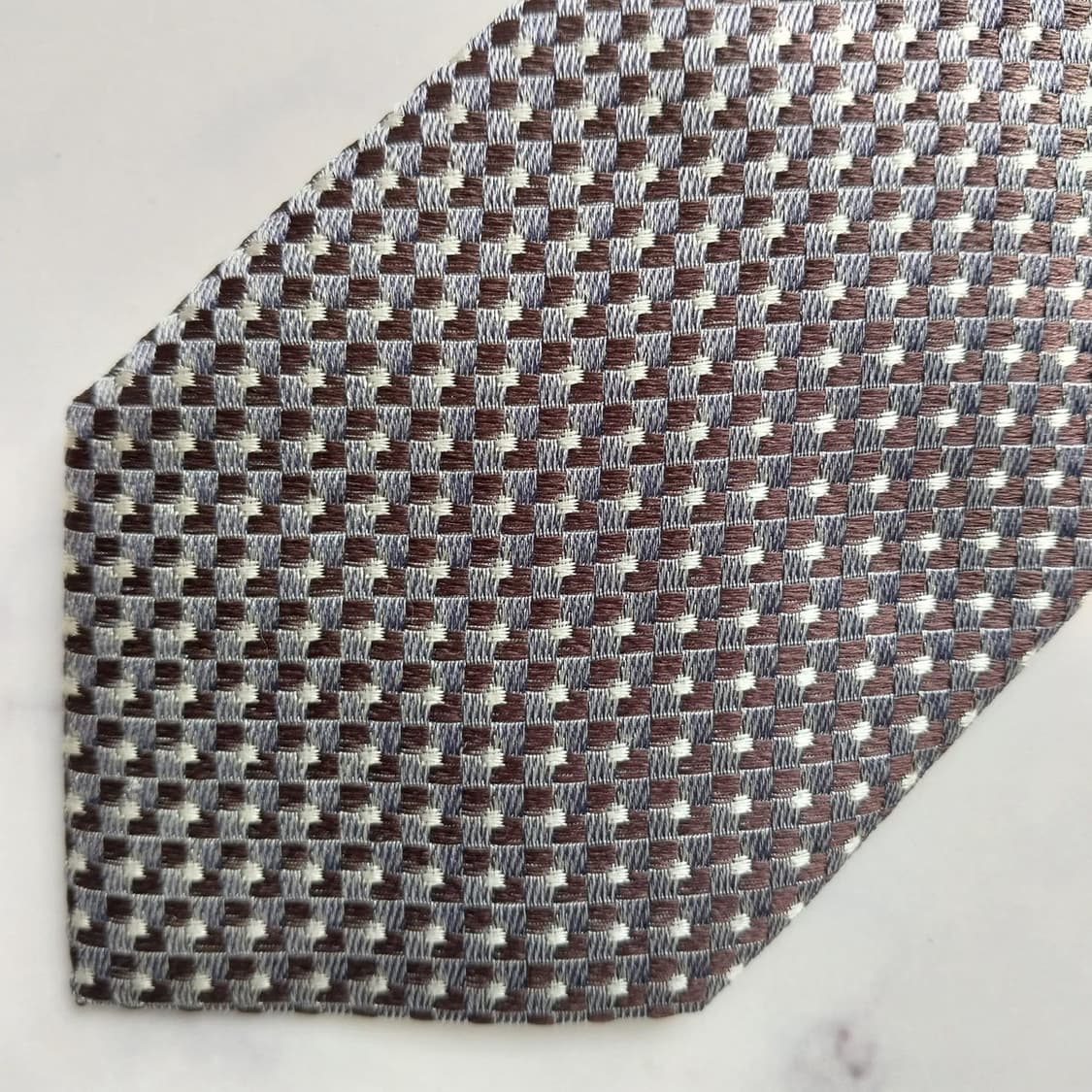 타임 실크 브라운 패턴 넥타이 8.1cm A+~A등급 K2281
 상품이미지7