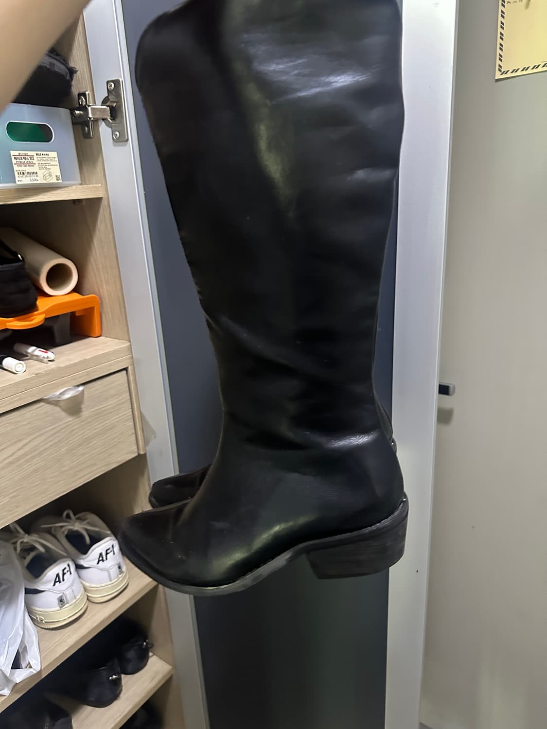 블랙 레더 웨스턴부츠 235 상품이미지4