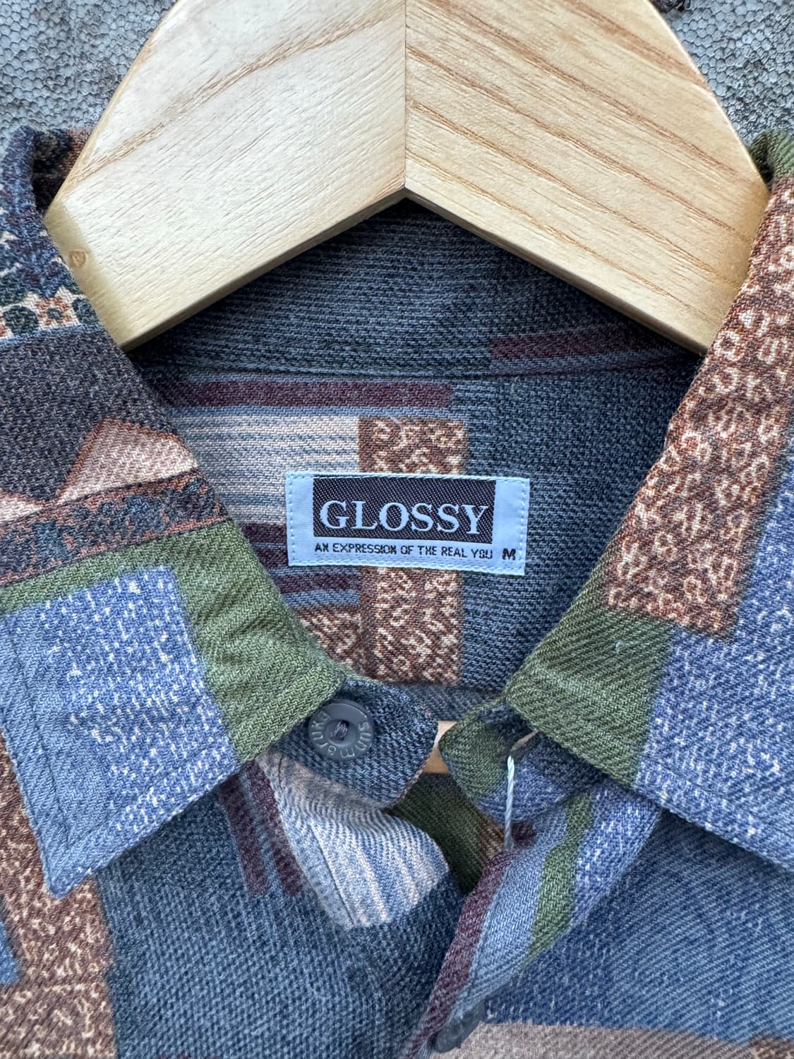 일본 빈티지 폴리 코튼 혼방 에스닉 패턴 셔츠 m 상품이미지4