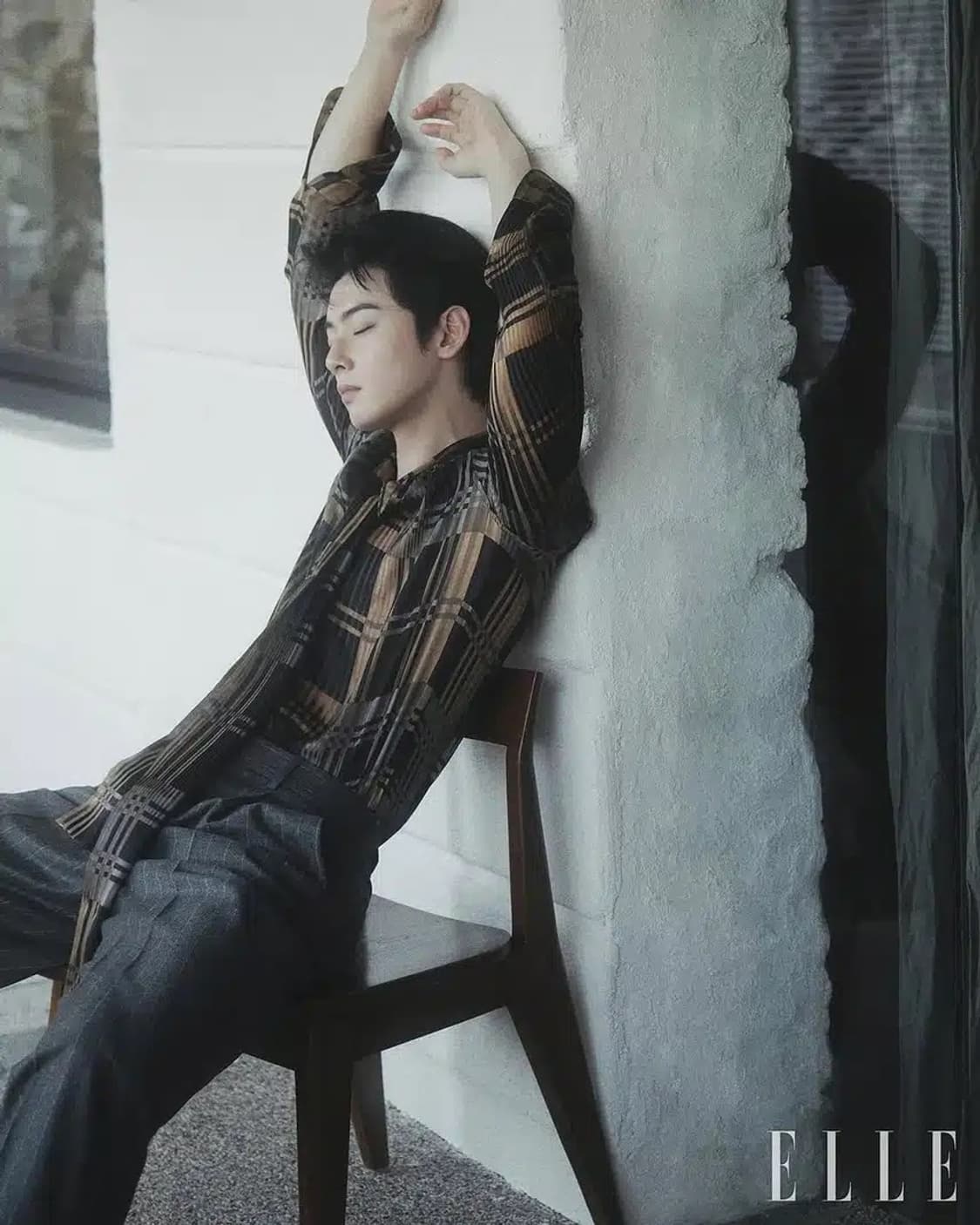 [차은우님 착용] 생로랑 25AW 플레이드 실크 셔츠 상품이미지2