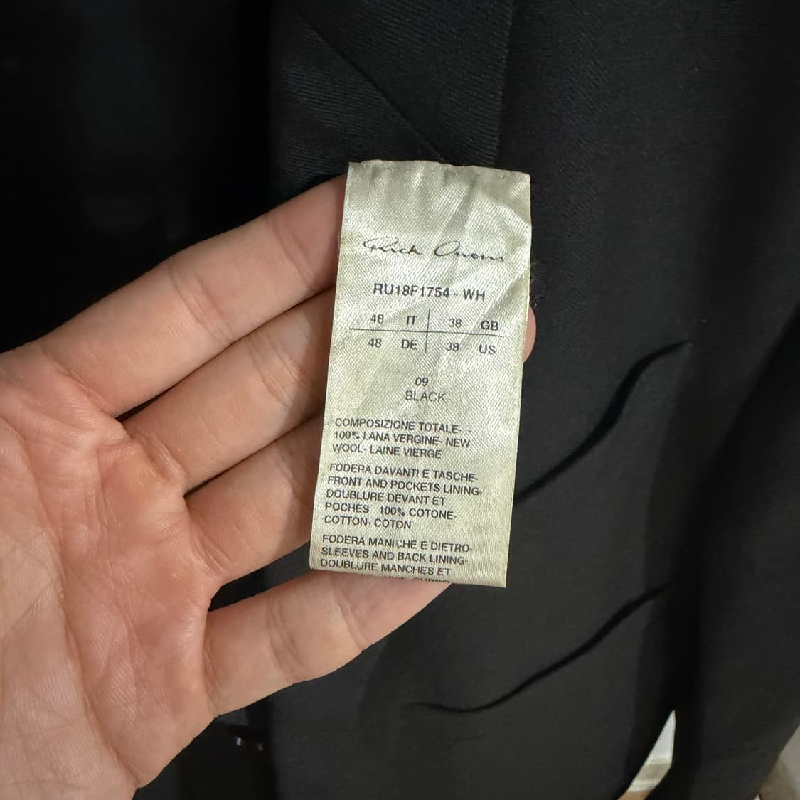 릭오웬스 18fw 더트 나이프 블레이져 상품이미지9