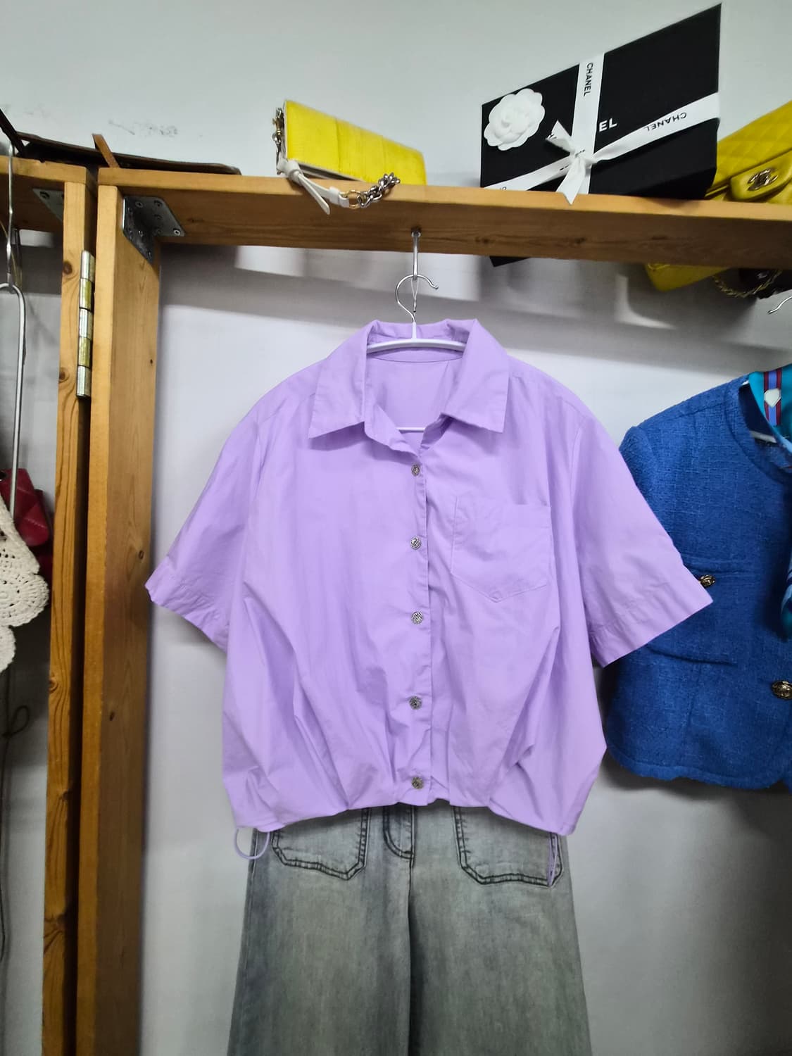 편집샾 라벤더 셔츠점퍼. 점퍼셔츠. 타임버튼 상품이미지2