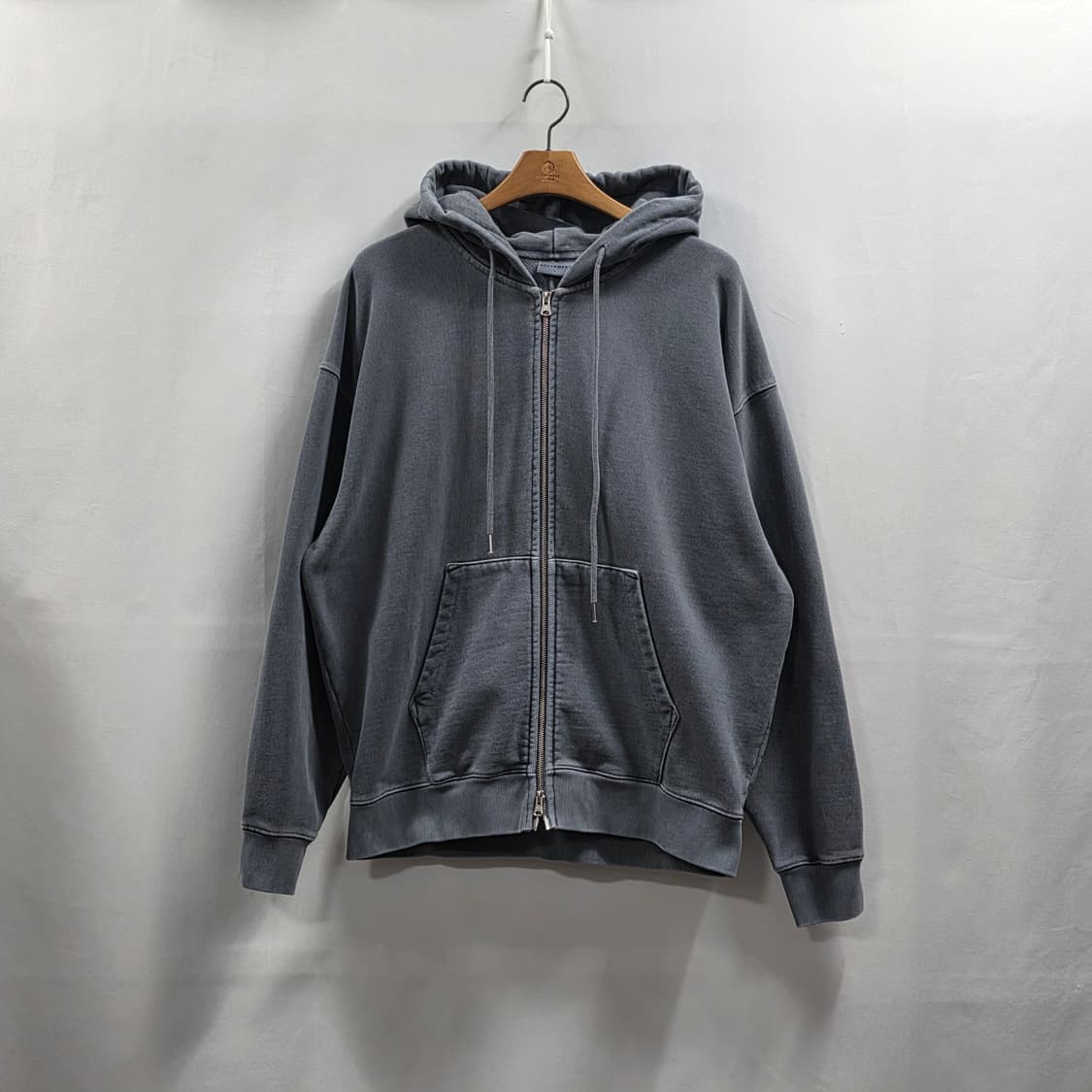 0702 소버먼트 [SOVERMENT] 오버핏 워싱 후드 집업 L 그레이 상품이미지1