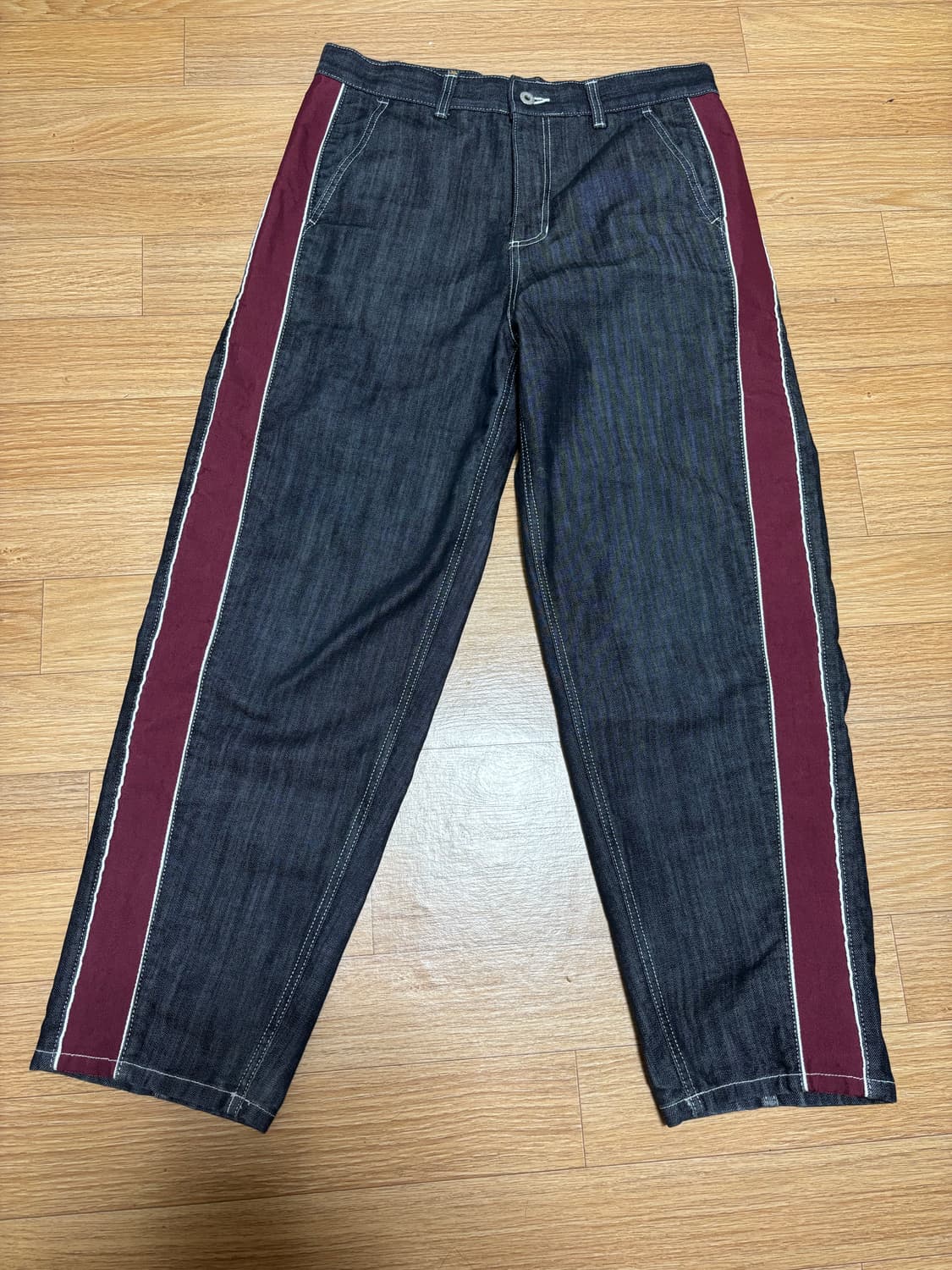 카락터 데님 트랙 팬츠 상품이미지1