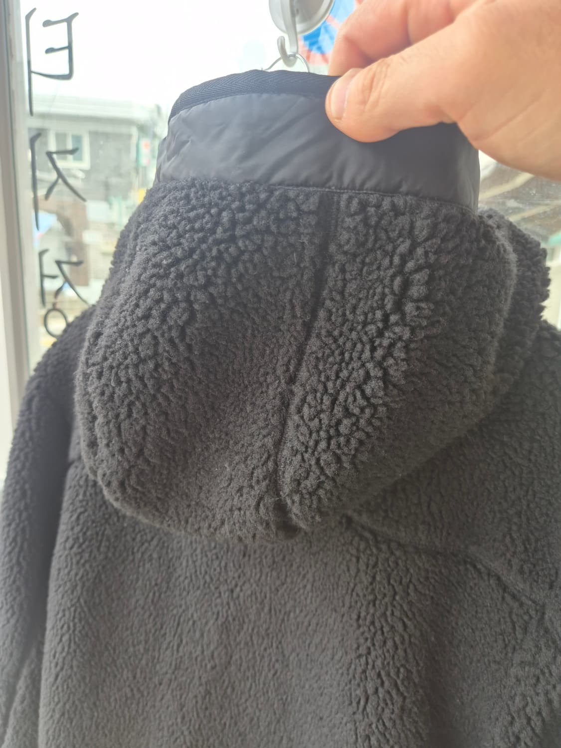 TNGT 블랙 롱 플리스 코트 105사이즈 상품이미지8