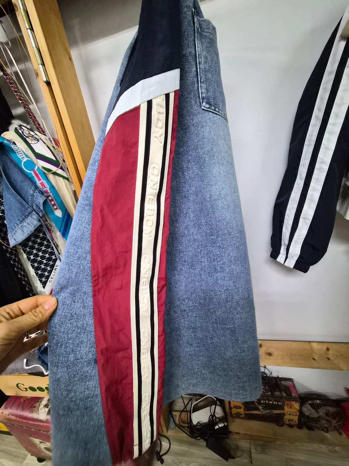 스포티 데님 배색 롱스커트.레터링 트렌치점퍼 상품이미지5