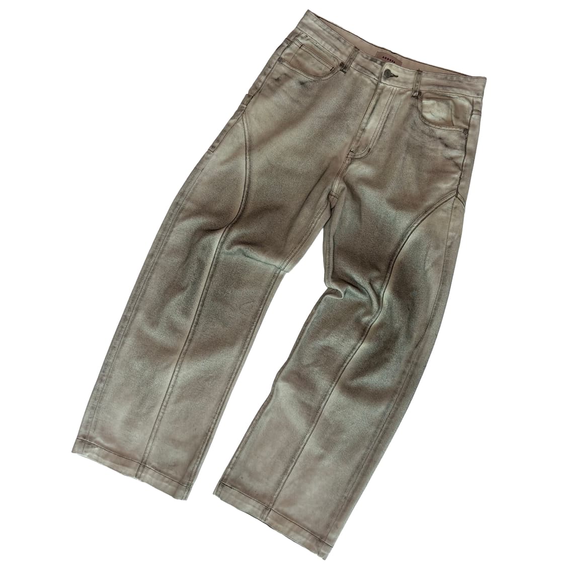 애드오프(ADDOFF) 더티 워싱 커브드 패널 와이드 데님 상품이미지1