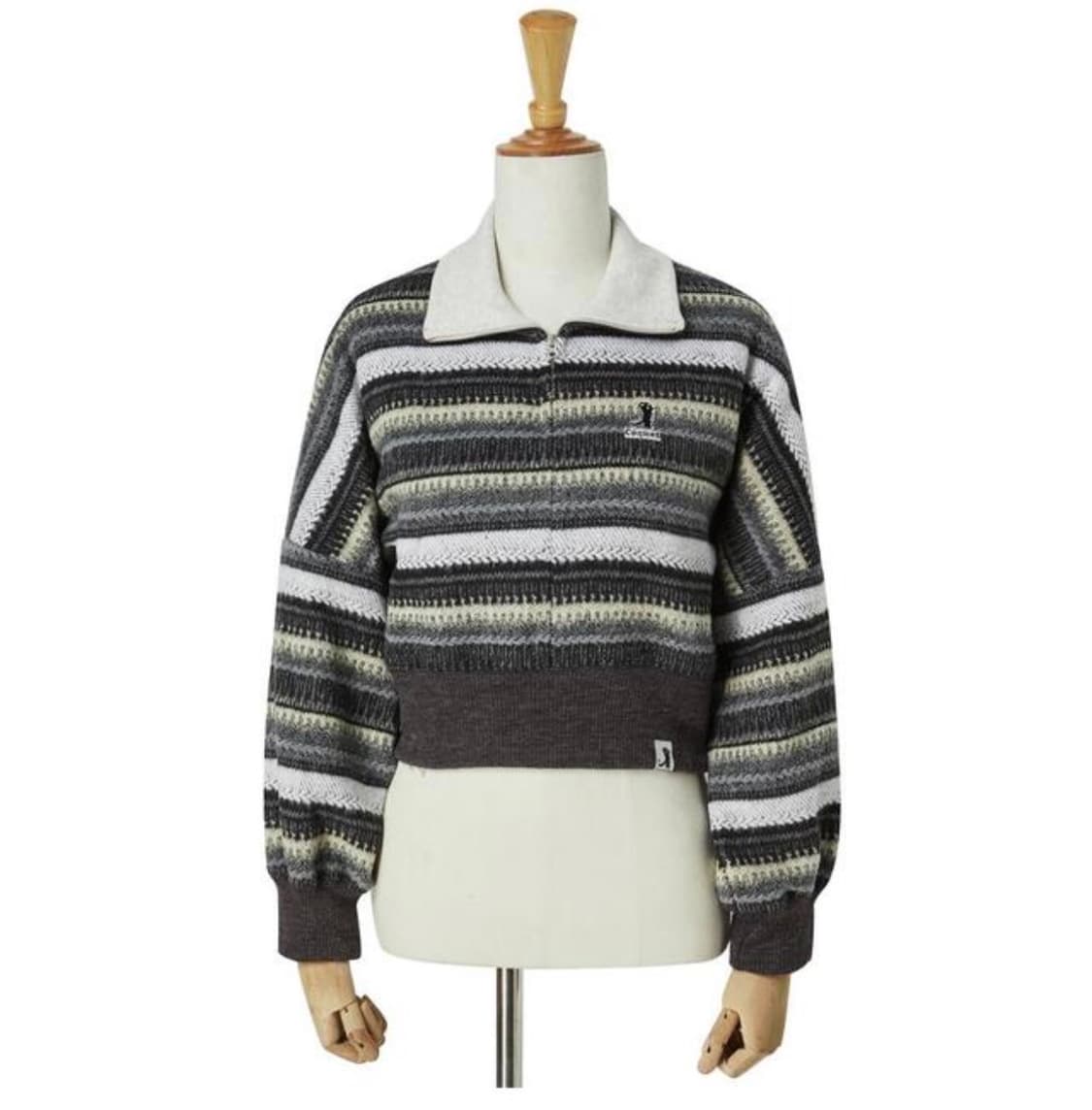 코케트 스트라이프 하프 집업 니트 스탠다드 상품이미지1