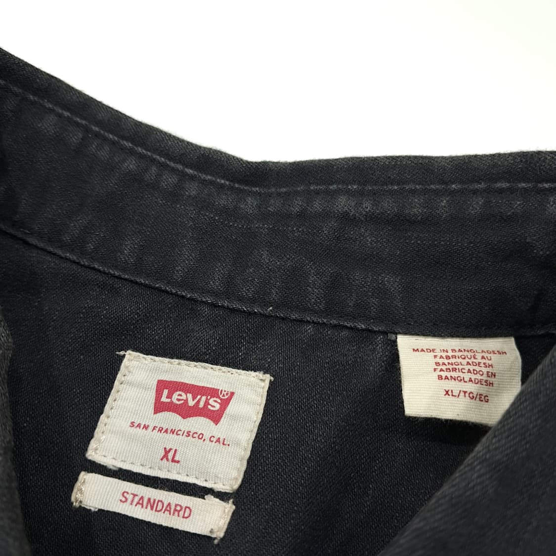 CL744 XL 리바이스 코튼 웨스턴 셔켓스타일 흑청 데님셔츠 남방 상품이미지3