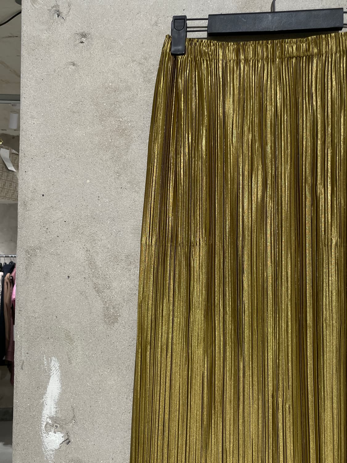 플리츠 플리즈 골드 밴딩 롱 스커트 상품이미지2