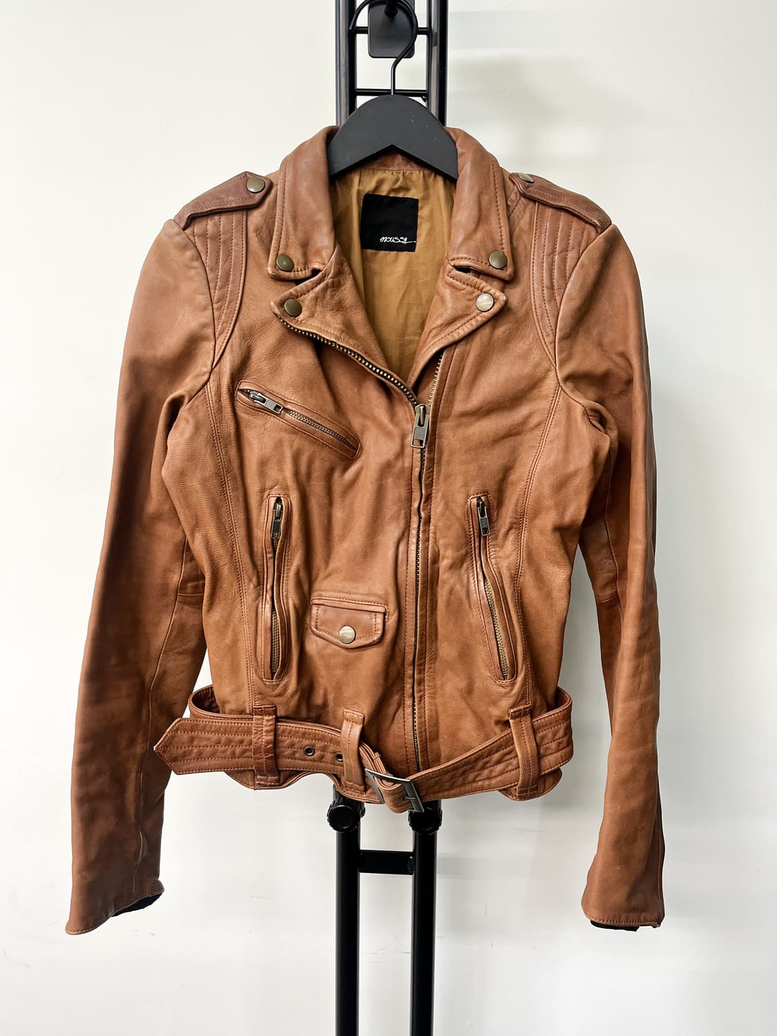 마우지 고트 레더 바이커 자켓 상품이미지1