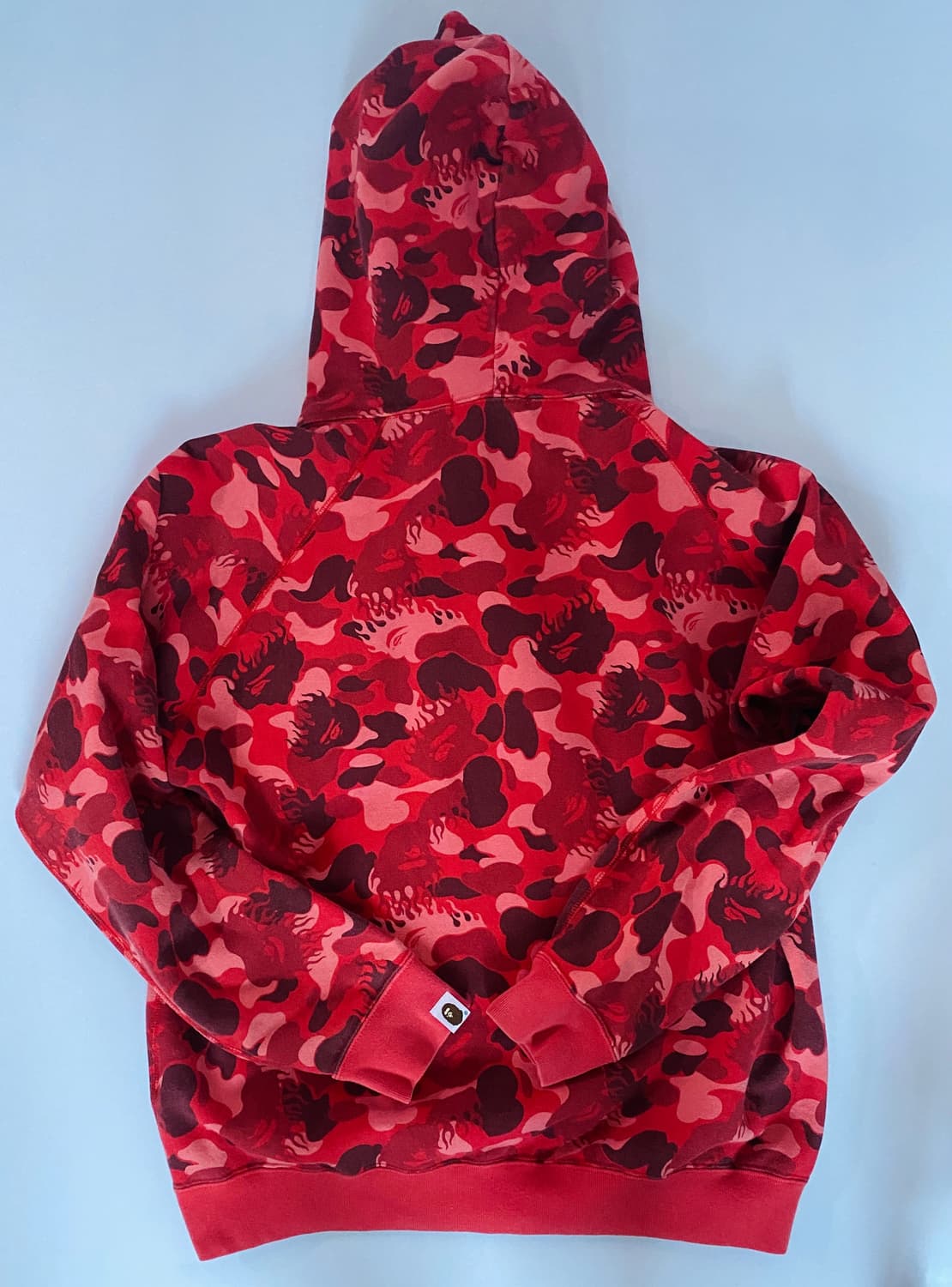 베이프 불꽃카모 레드 후드집업 상품이미지2