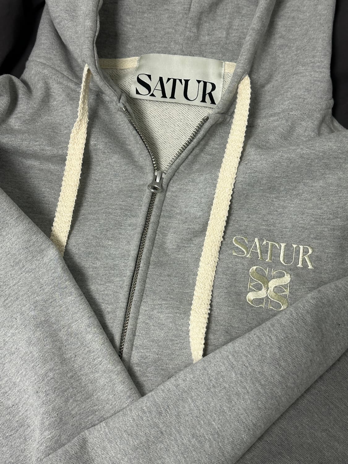 세터 클래식 로고 공용 후드집업 멜란지그레이  상품이미지5