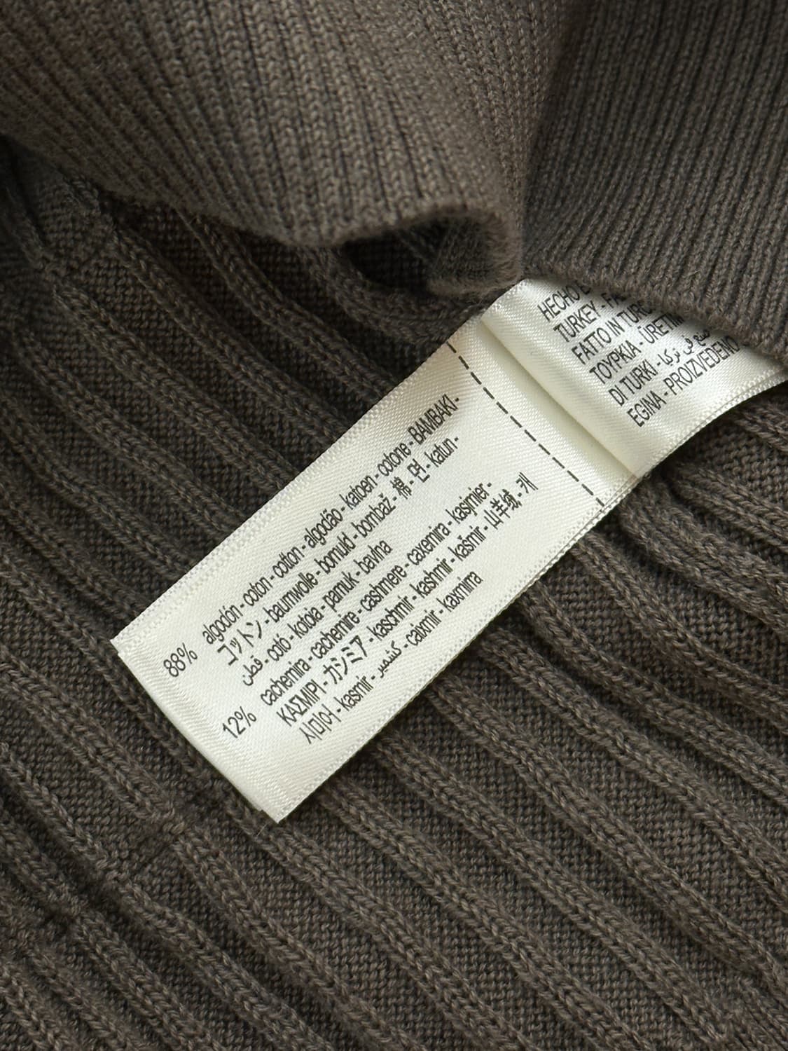 [새제품] 자라 오리진 캐시미어 PK 니트 카키 L 상품이미지4