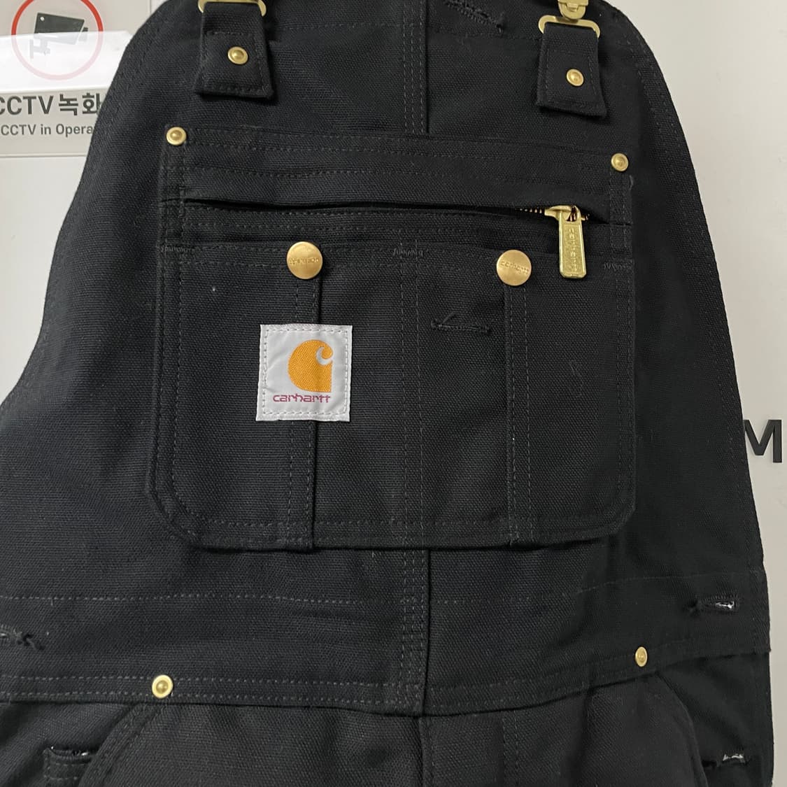 칼하트 누빔 오버롤 블랙 32X32 상품이미지3