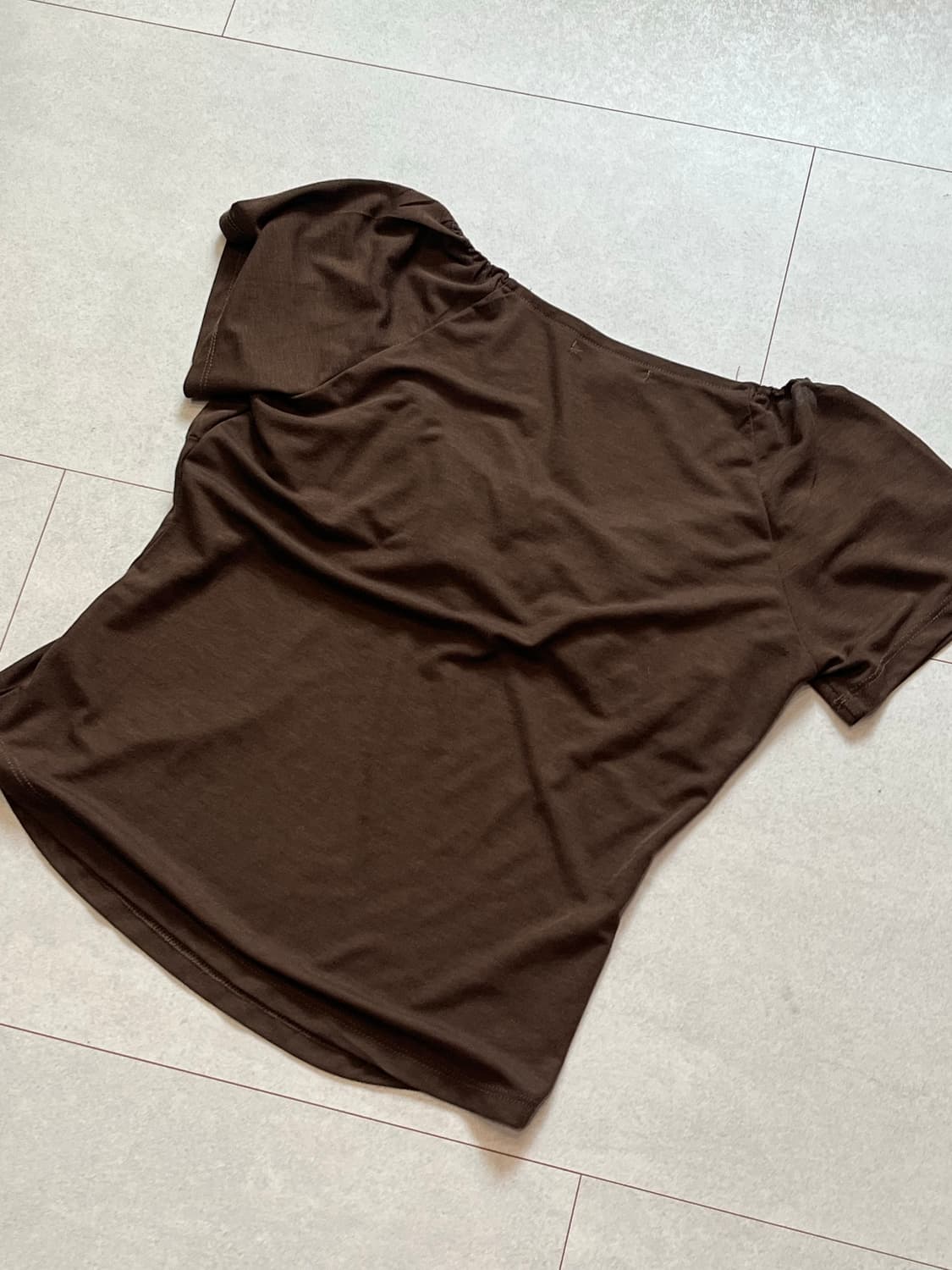 파르티멘토 버튼업 개더링 탑 브라운 M 상품이미지3