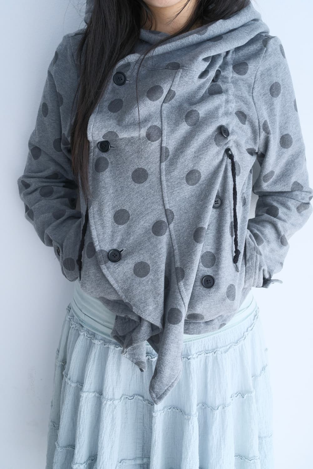 Shirring dot hood jacket 상품이미지3