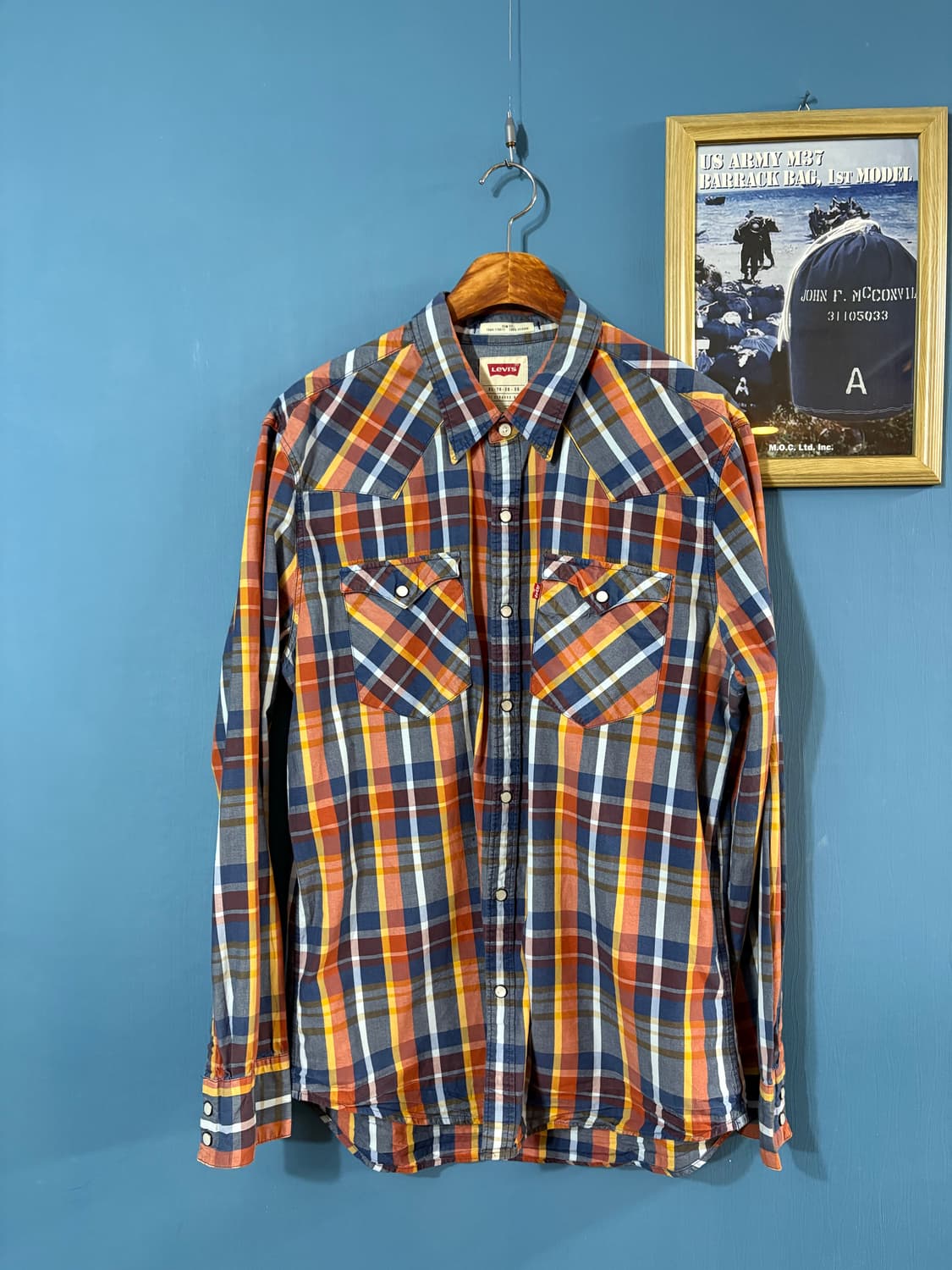00‘s Levis Madras check western shirt.  상품이미지1