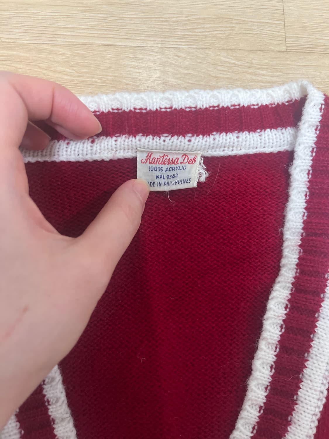 Japanese vintage cherry stripe cardigan 상품이미지3