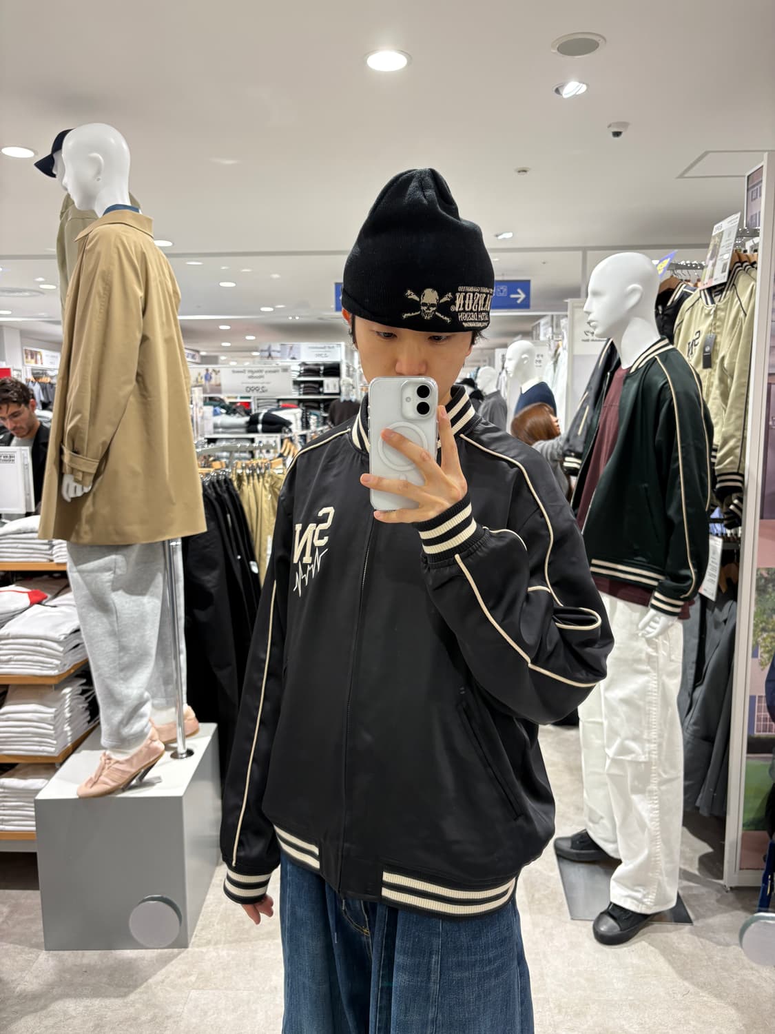 X GU Satin rib blouson  사텐리브블루종 스카쟌 상품이미지2