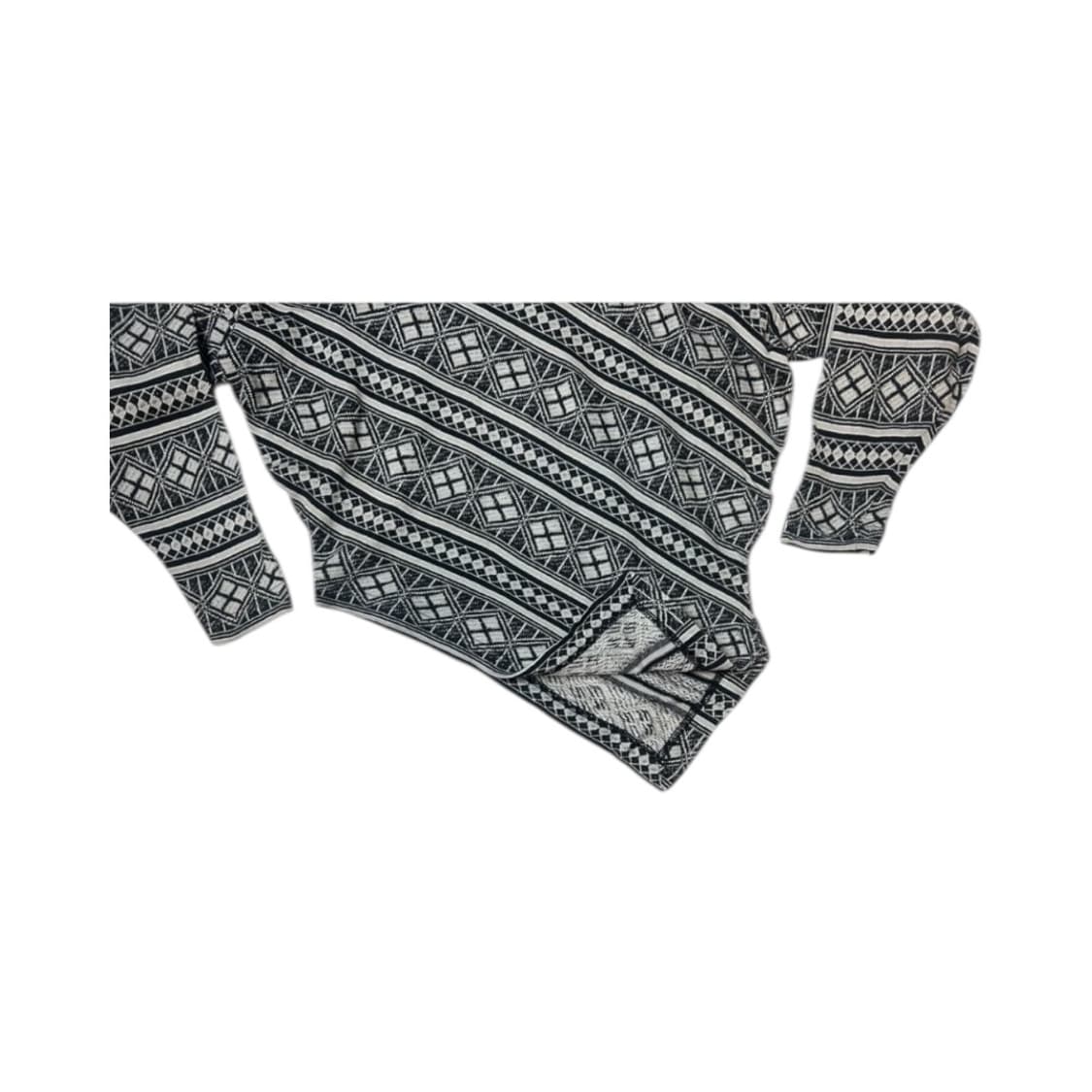 T062 빈티지 80-90s 이세이미야케 플랜테이션 자카드 비대칭 니트 상품이미지3