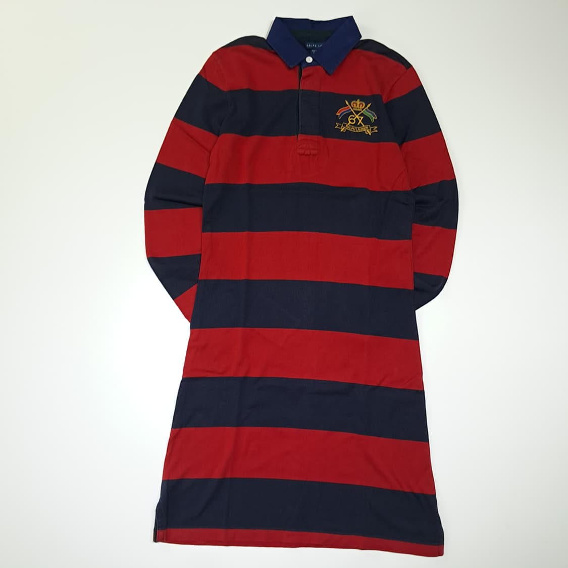 CK032 M 폴로 90s 크레스트 럭비 스트라이프 원피스 상품이미지1