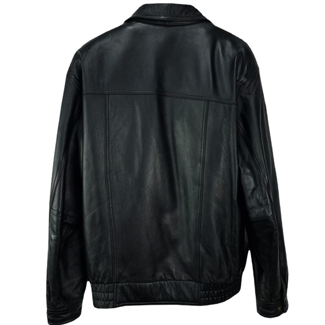 [빈티지] 리얼 쉽스킨 양가죽 레더 봄버 자켓 블랙 M19167 상품이미지3