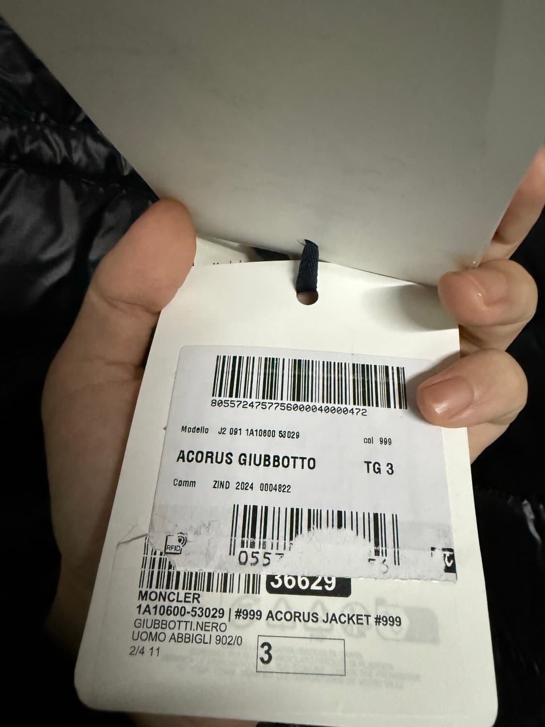 몽클레어 아코루스 남성 블랙 패딩 3사이즈 상품이미지3