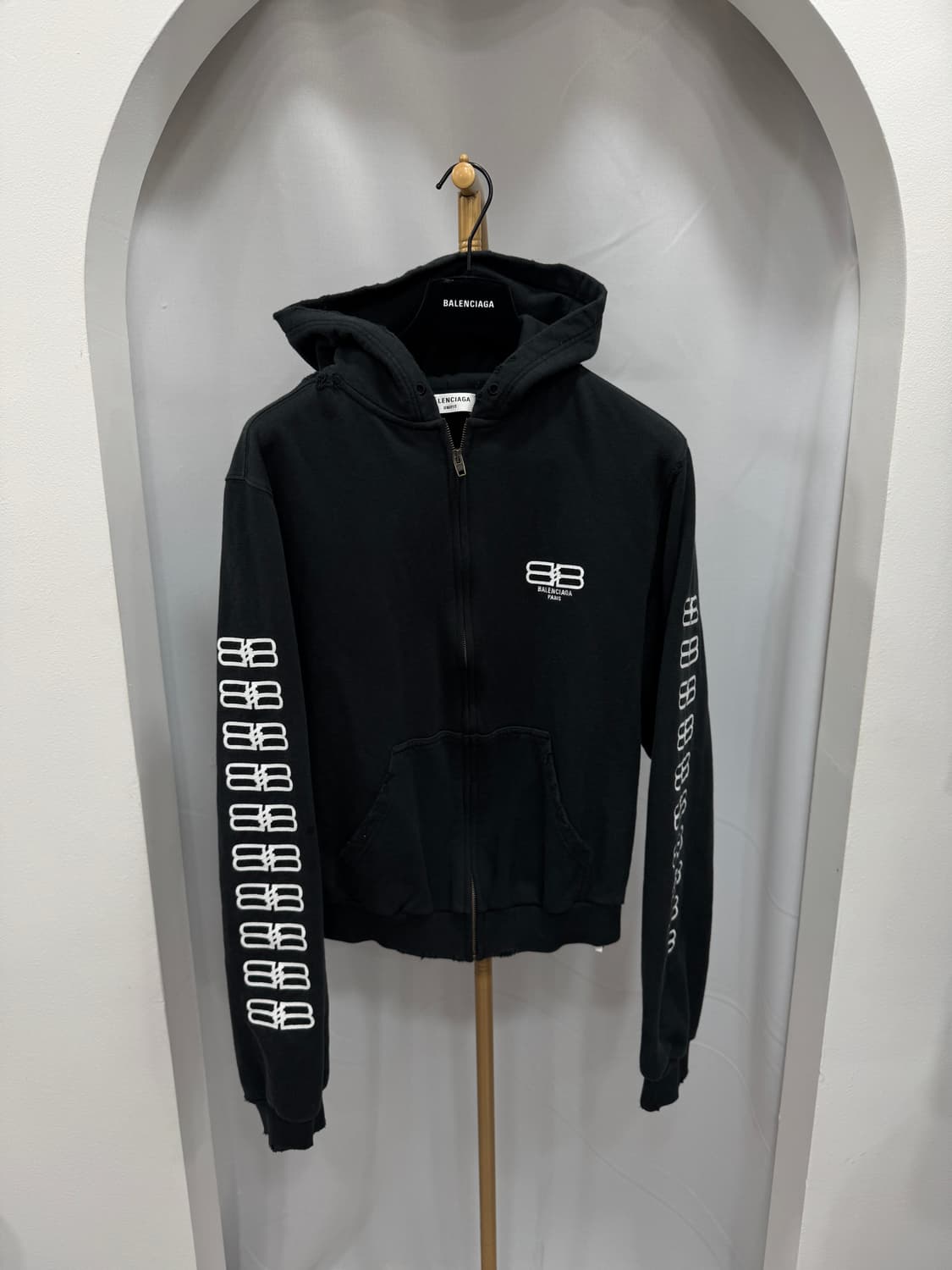 백화점판 발렌시아가 BB 로고 후드집업 S 상품이미지1