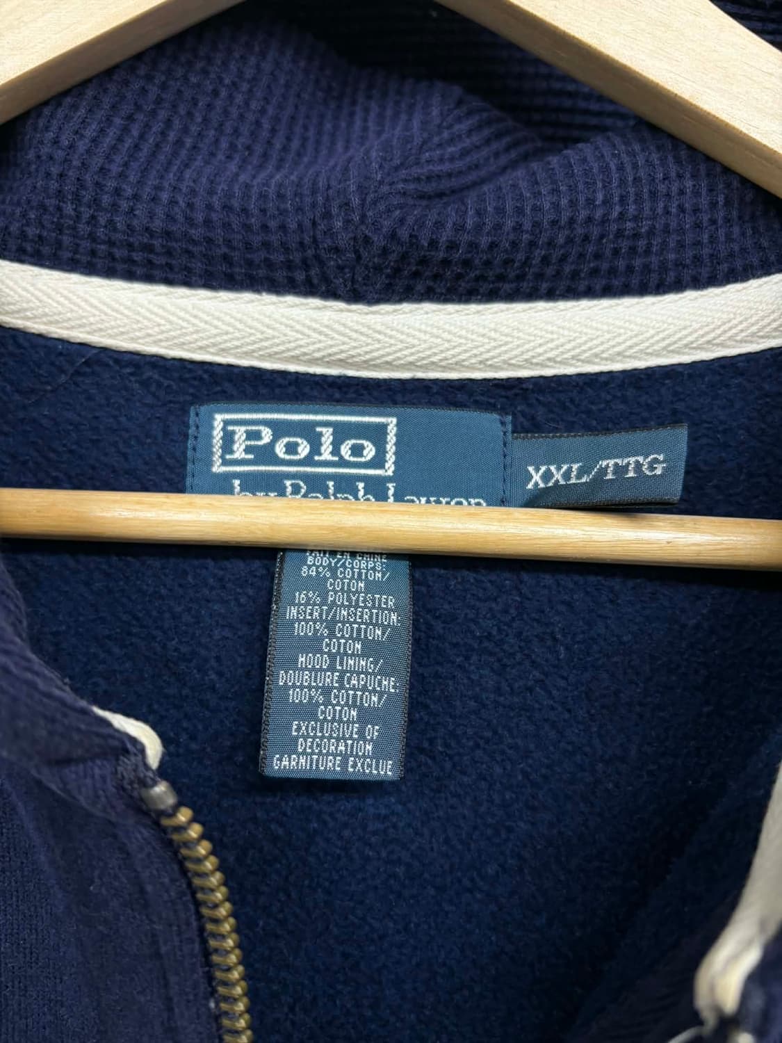 [XXL] 폴로 랄프로렌 네이비 써멀 빅사이즈 후드집업 상품이미지3