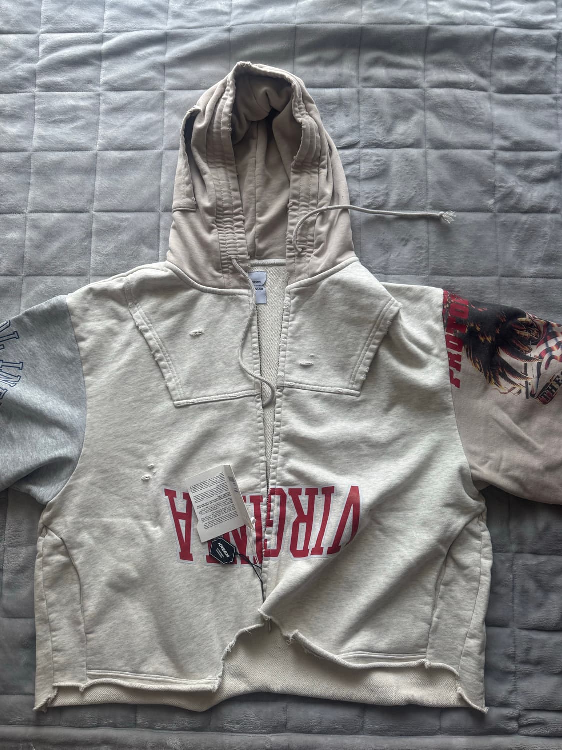 프로토콜 인덱스 업사이드 다운 집 후드 아이보리 사이즈1 새상품 판매 상품이미지2