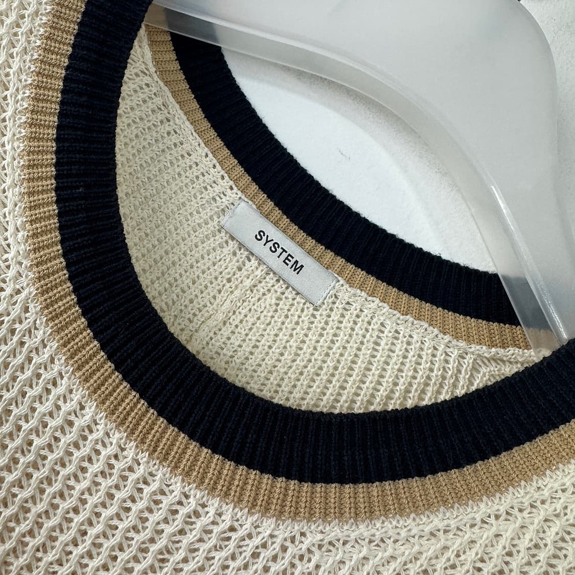 시스템 23 컬러라인 레터링 패치 니트 상품이미지4