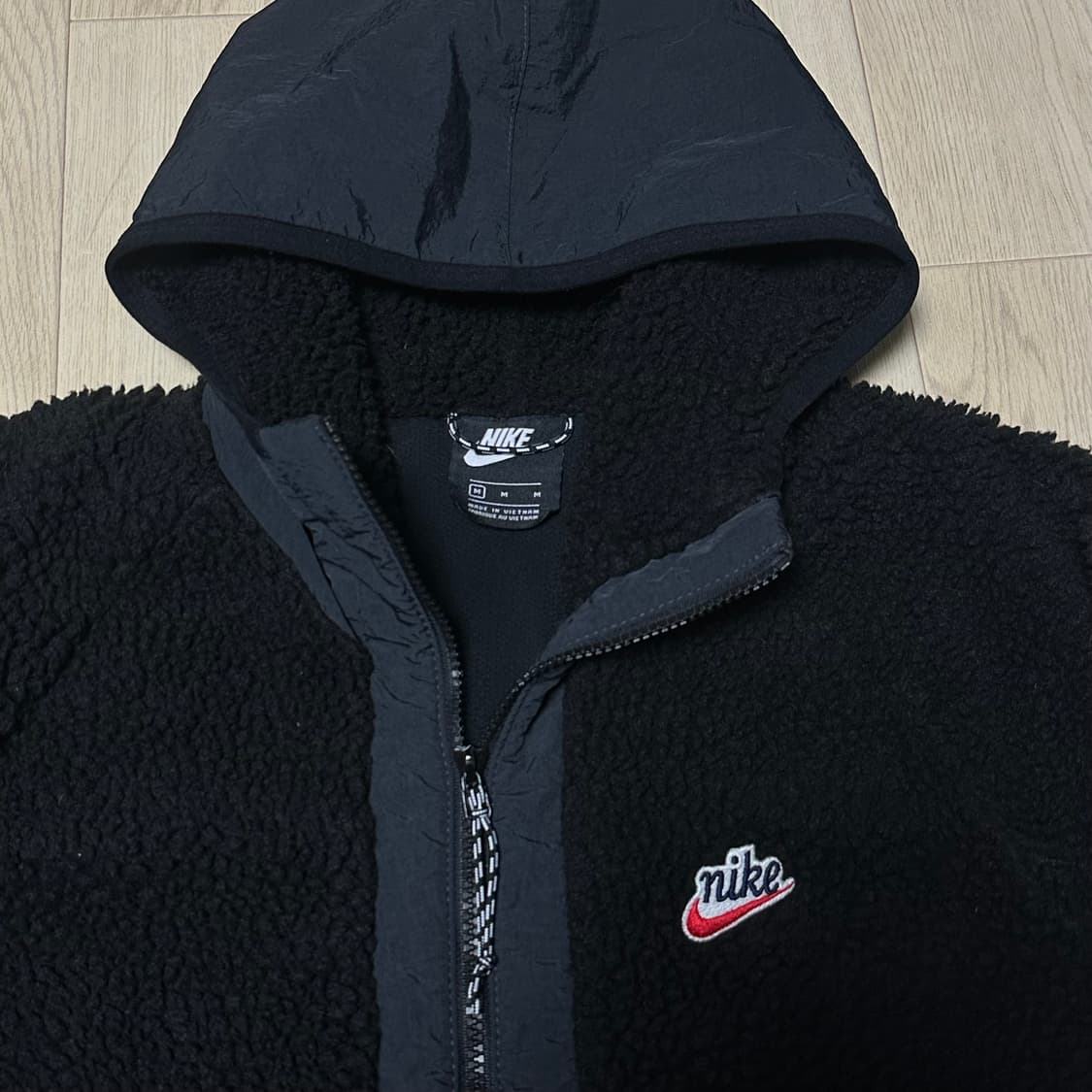 나이키 블랙 후드 후리스 반집업 상품이미지2