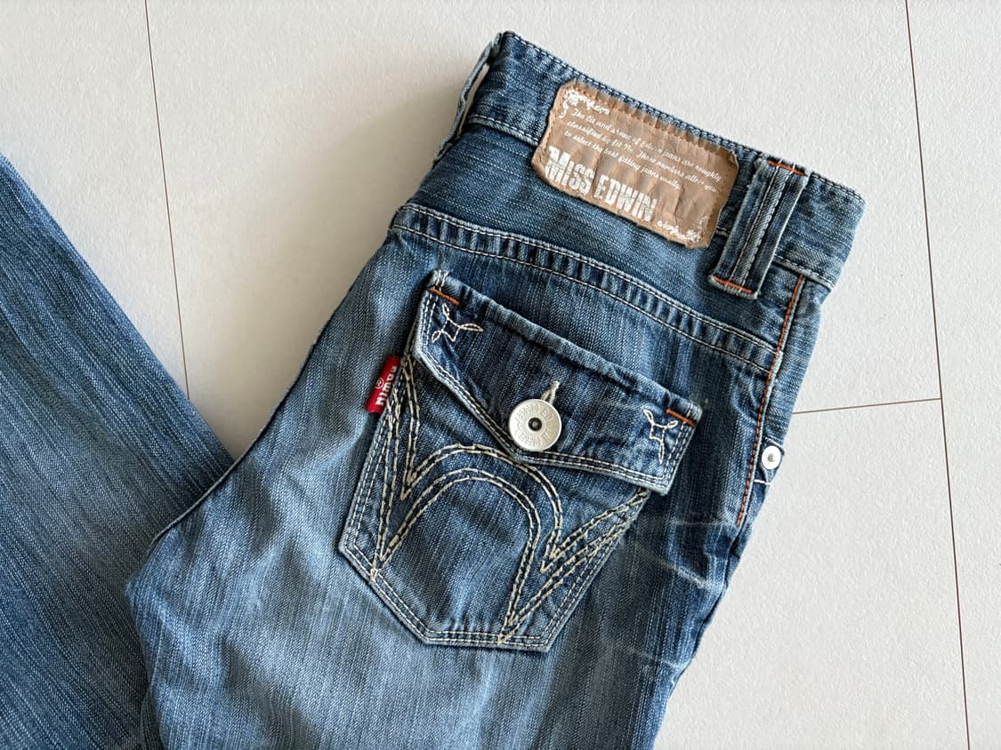 edwin) vintage wash straight jeans 상품이미지4
