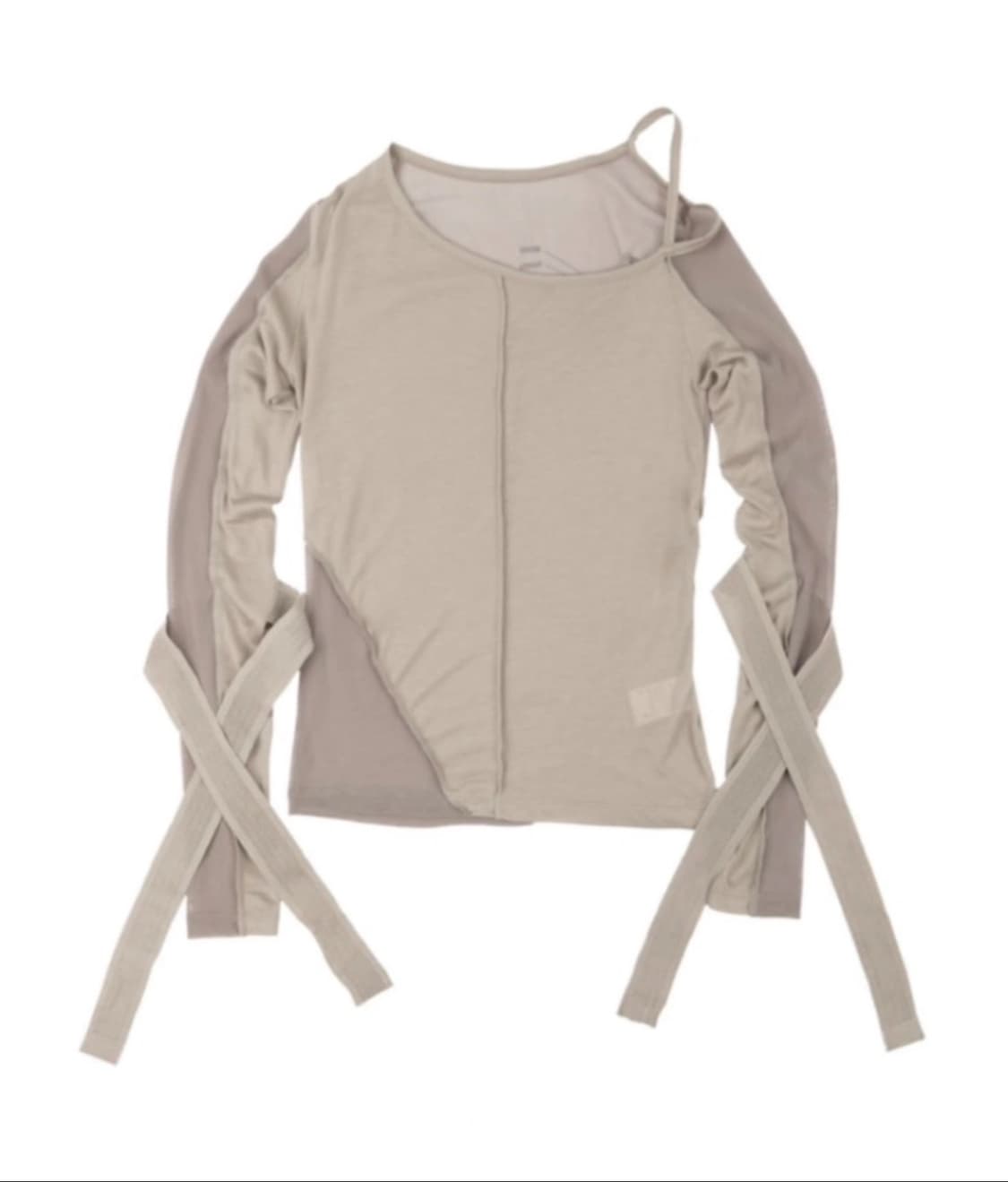 [오호스] Bandage Mesh 티셔츠 브라운 판매합니다 상품이미지1