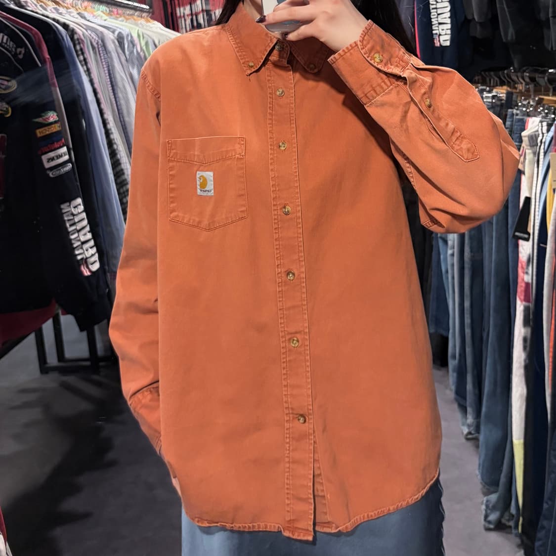 [IM] Carhartt 칼하트 긴팔 셔츠 오렌지 상품이미지3
