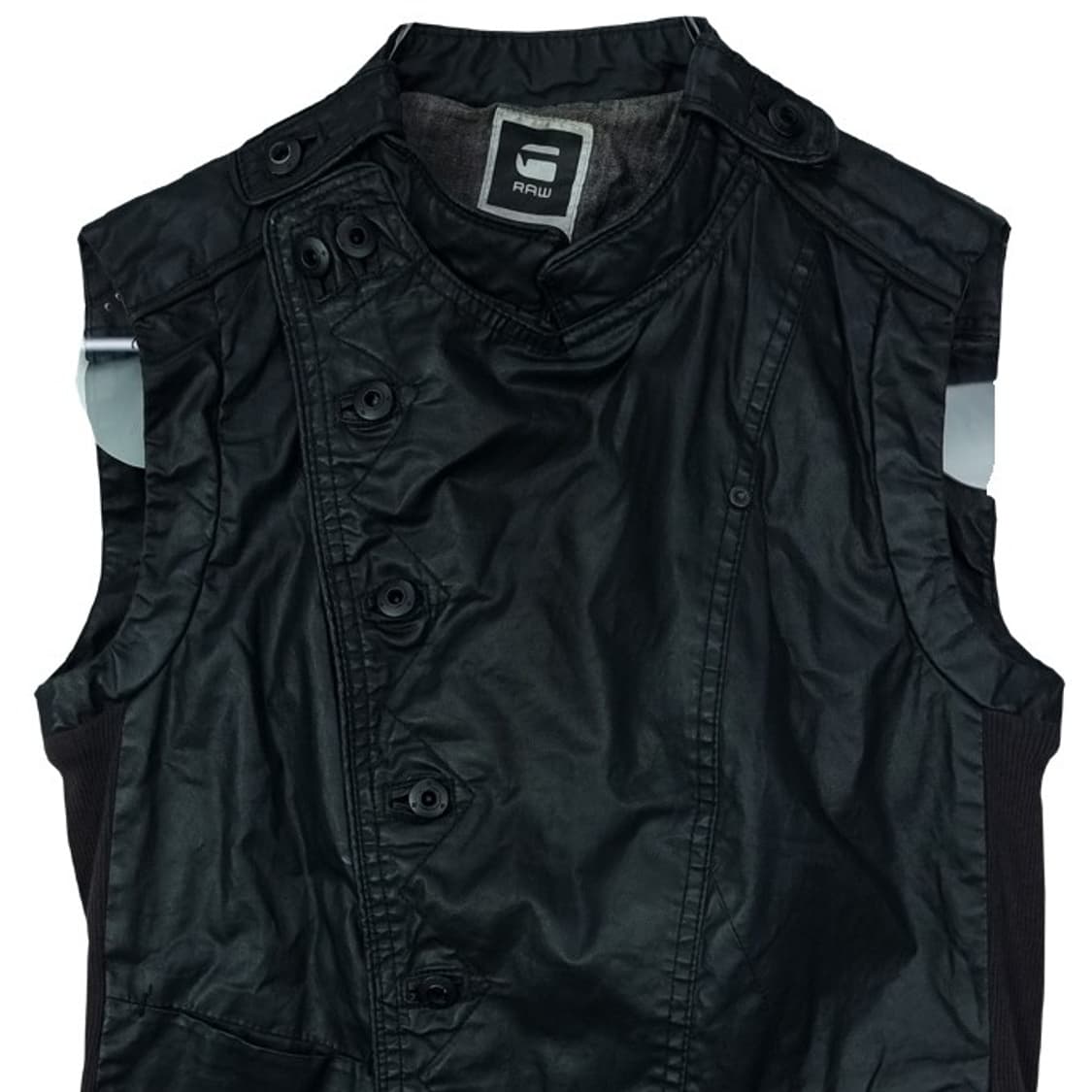 [지스타 로우] 빈티지 펑크 사선 코팅 바이커 라이더 배스트 M17098 상품이미지4