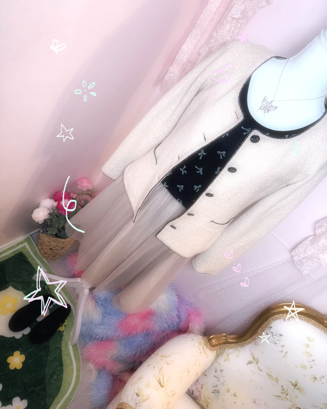 Jacket🩷레스트로즈 블랙핑크 펄 자켓 상품이미지1