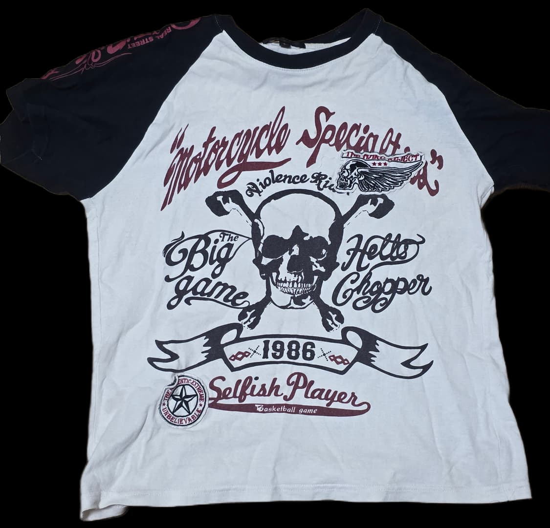 빈티지 해골 반팔티셔츠 상품이미지1