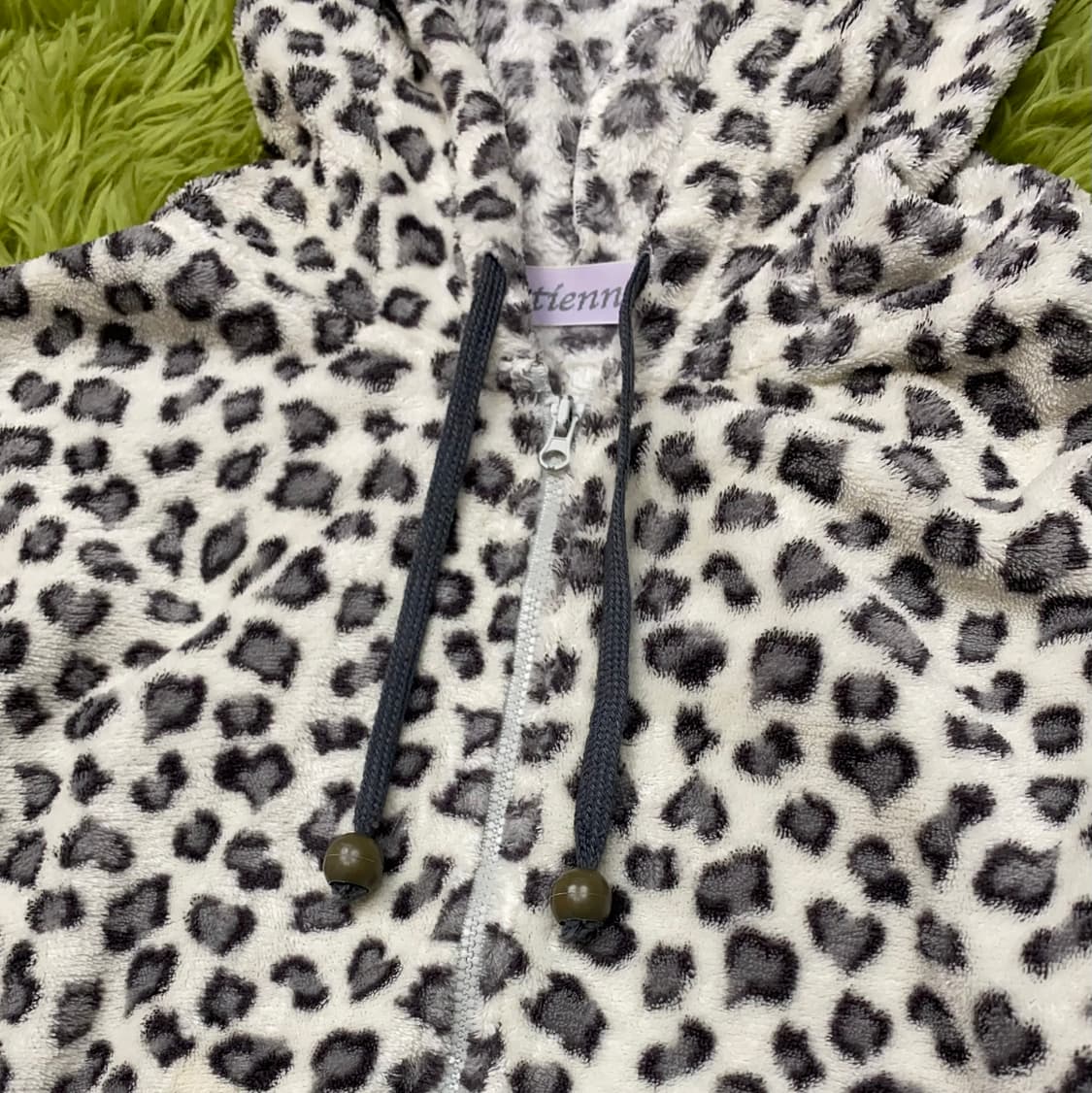 ETIENNE 레오파드 캣 이어 후드 플리스 자켓 상품이미지3