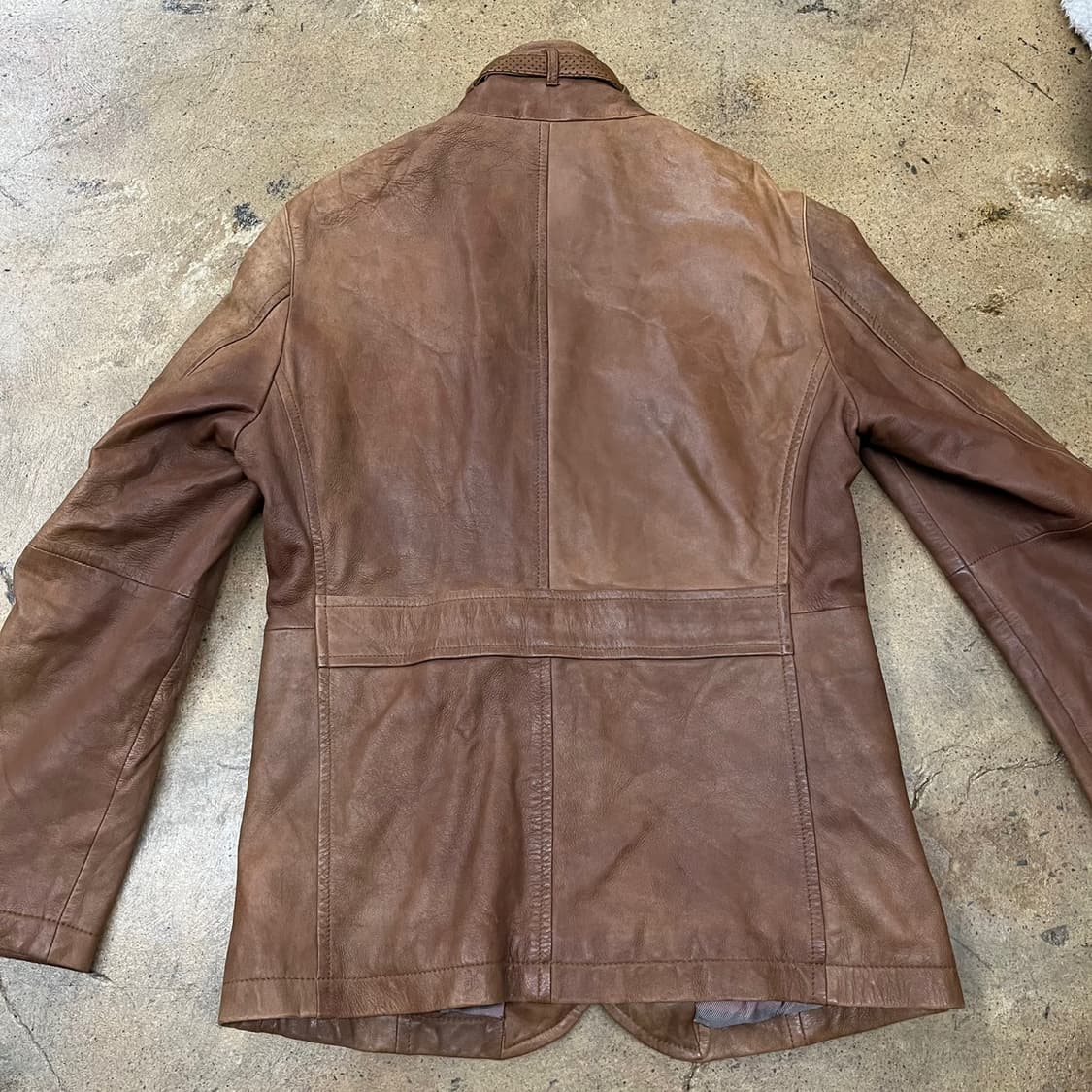 [정품/M] MITSUMINE 브라운 가죽 자켓 b17 상품이미지4