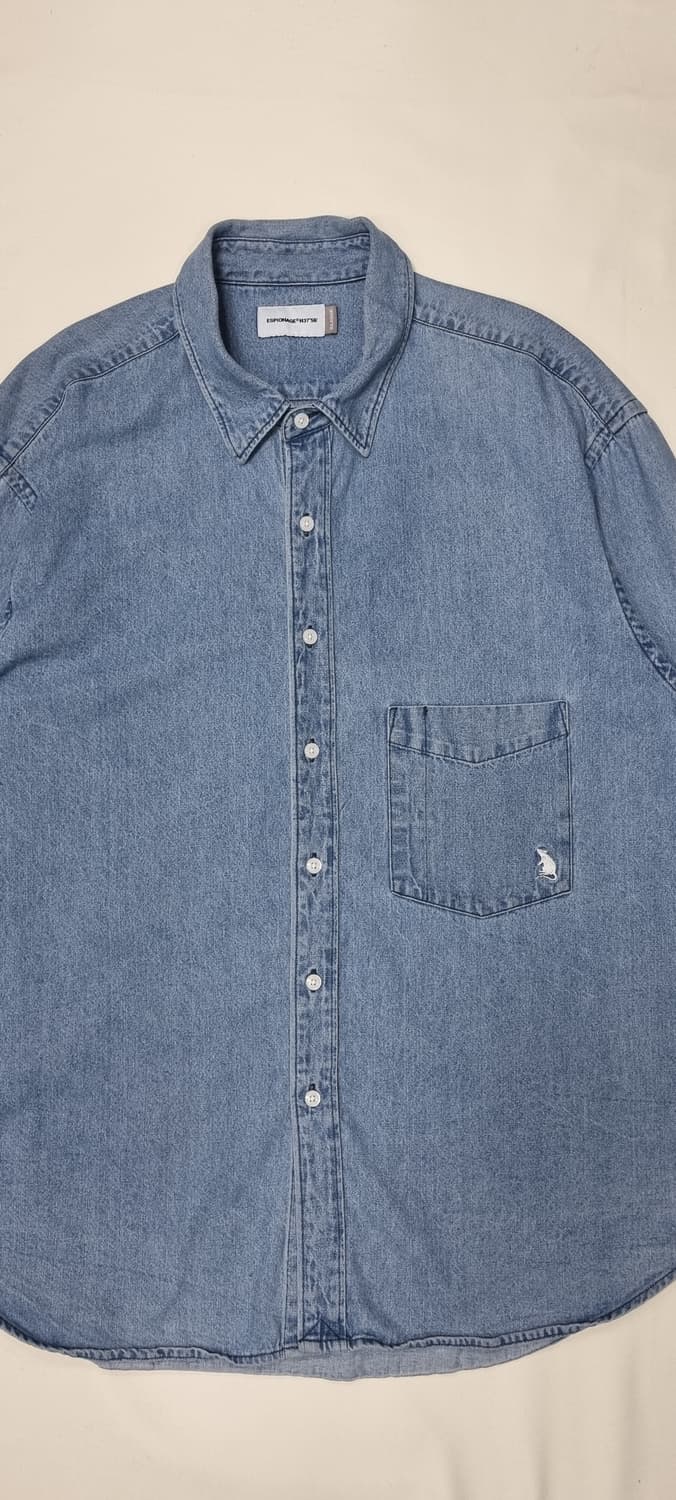 에스피오나지 인디고 워시드 워버핏 셔츠 XL _ 남성 상품이미지3